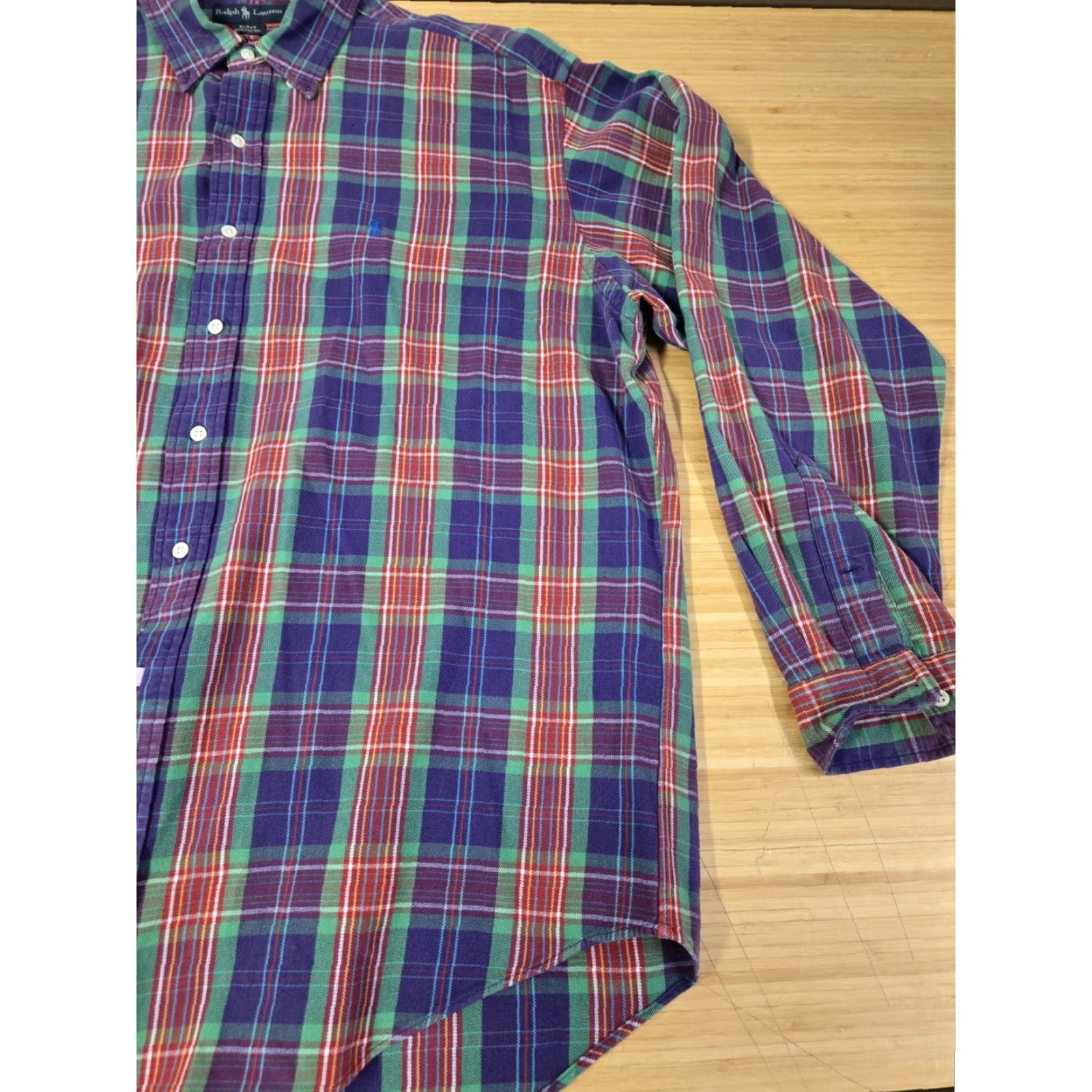 Polo Ralph Lauren Polo Ralph Lauren Shirt Men XL Purple Long Sleeve Plaid Button-Down Collar Knit Cotton Embroidered Logo Classic Size US XL / EU 56 / 4 - 2 Thumbnail