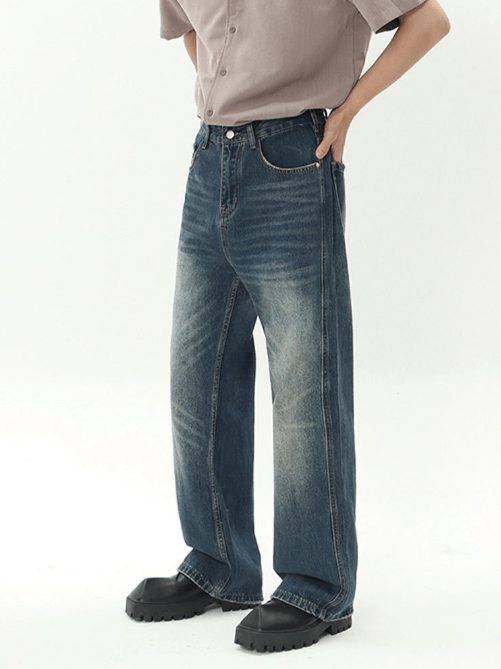 Japanese Brand × Jean American retro distressed loose wide-leg jeans Size US 32 / EU 48 - 4 Thumbnail