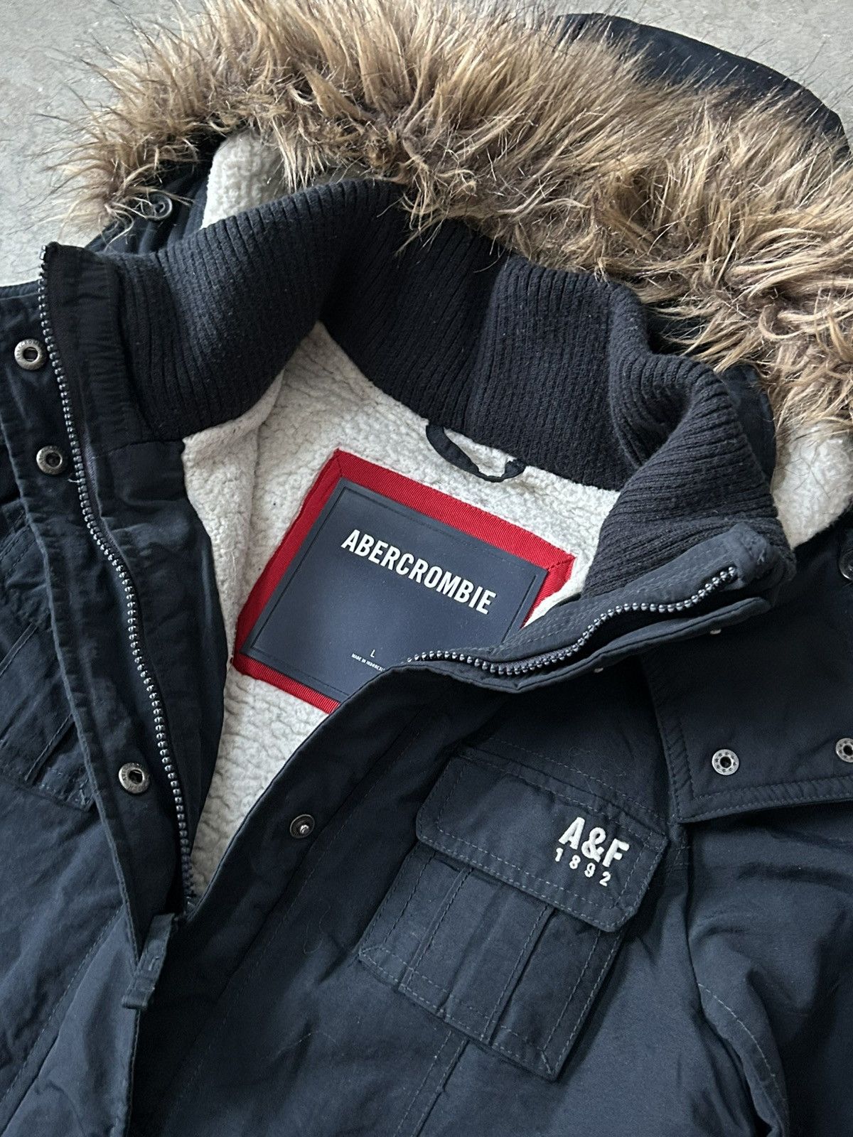 Abercrombie & Fitch Abercrombie Parka Sherpa Fur Hoodie Jacket i6w9 style Size L / US 10 / IT 46 - 11 Thumbnail