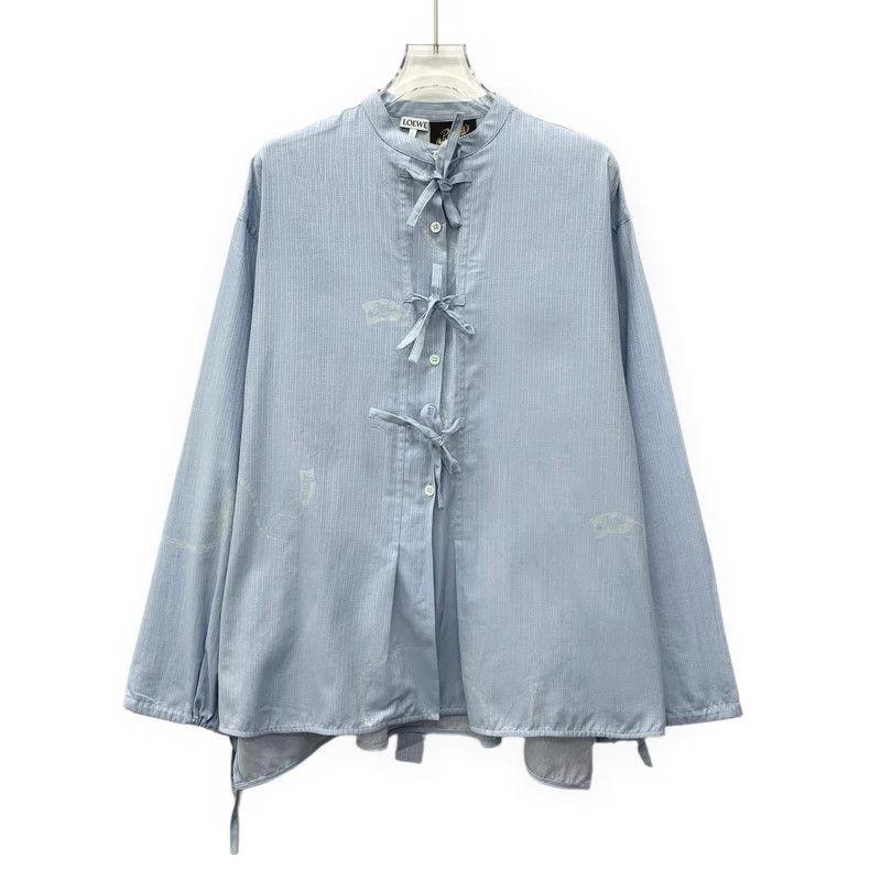 Loewe LOEWE Light blue lizard jacquard bow tie cotton single row Size 4XL / US 24-26 - 1 Thumbnail