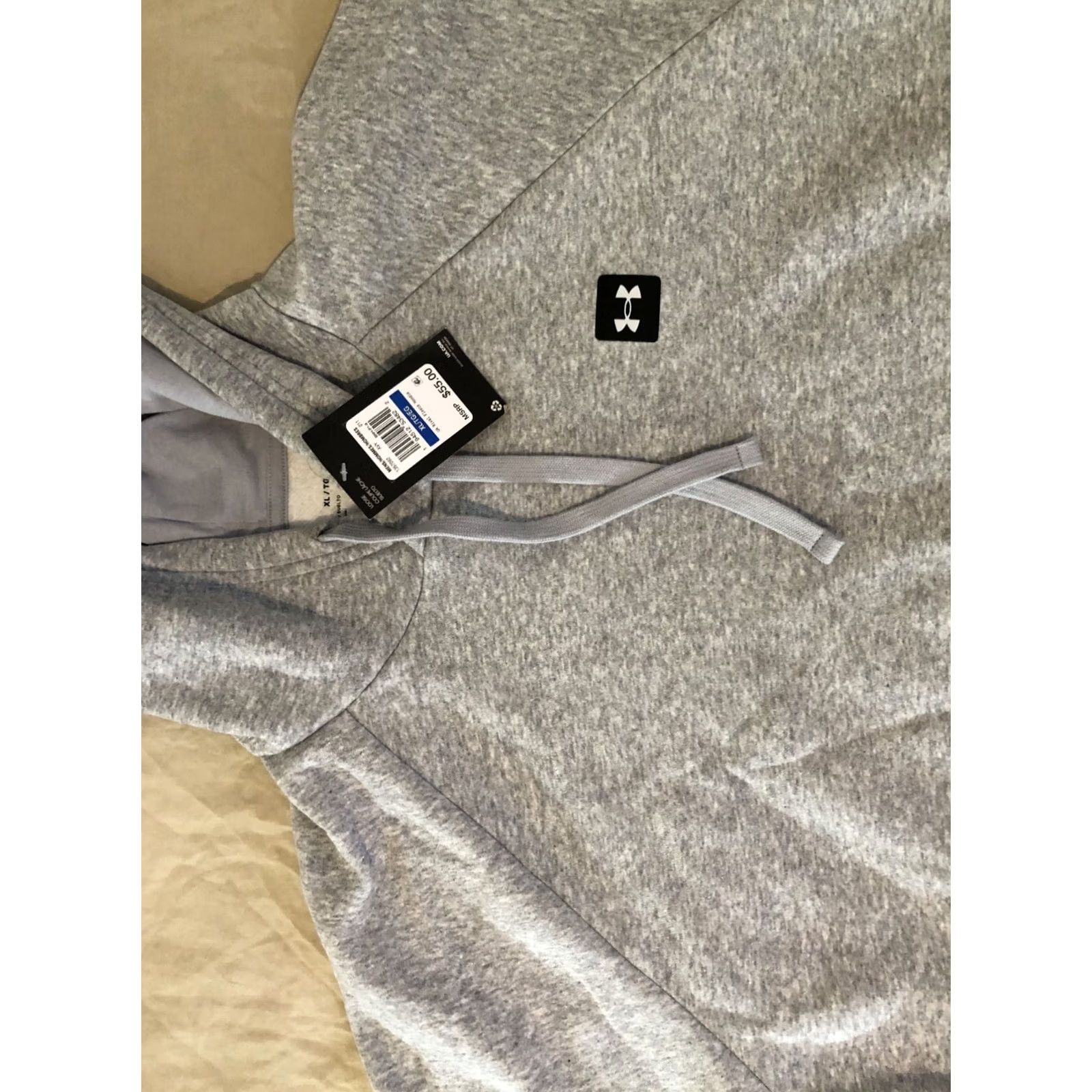 Under Armour Mens Under Armour Hoodie Sweater XL Grey Gray Cotton New Size US XL / EU 56 / 4 - 3 Thumbnail