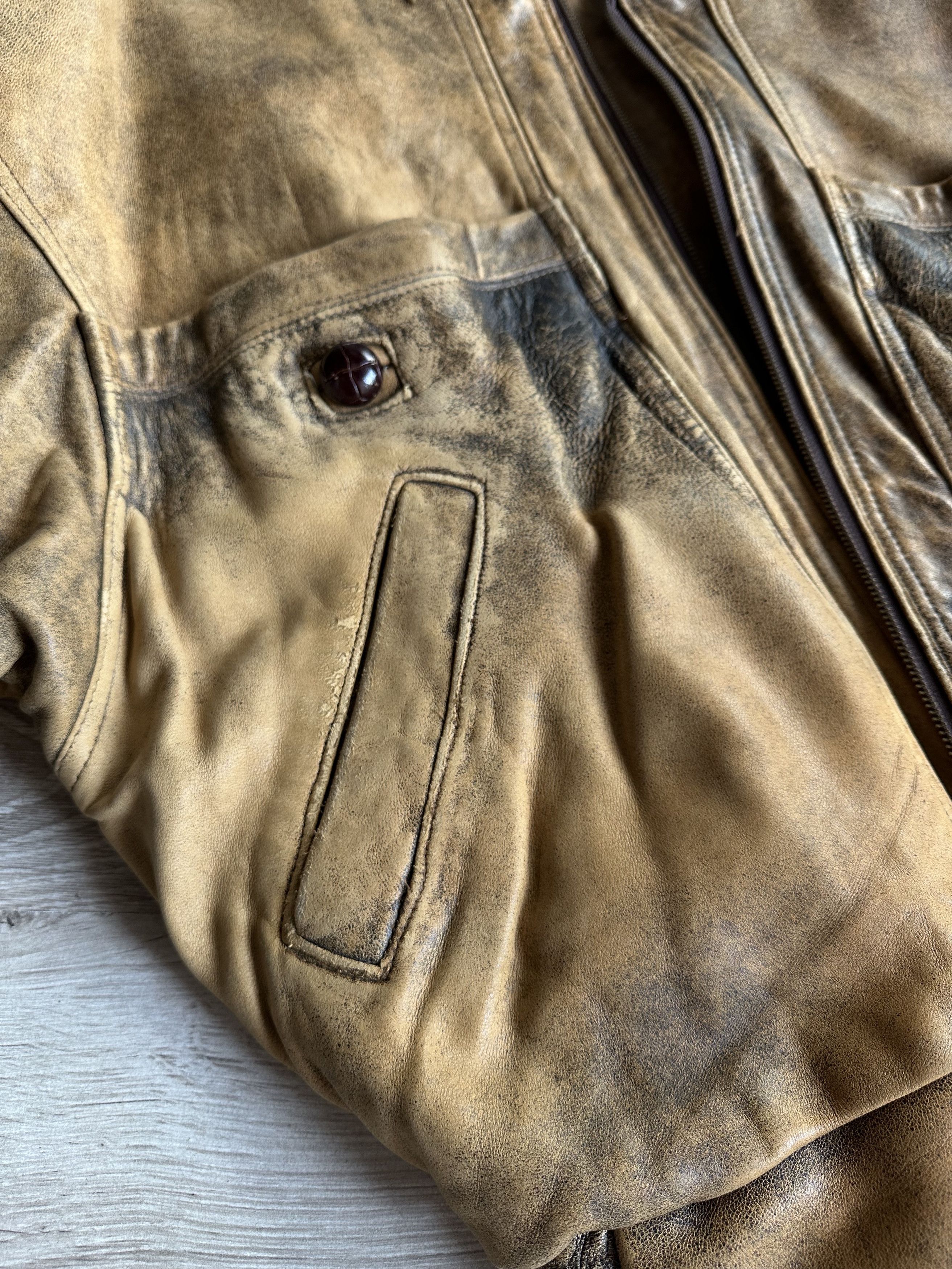Vintage Bronx Original UK Vintage Leather Faded Bomber Jacket 7528AC Size US M / EU 48-50 / 2 - 8 Thumbnail