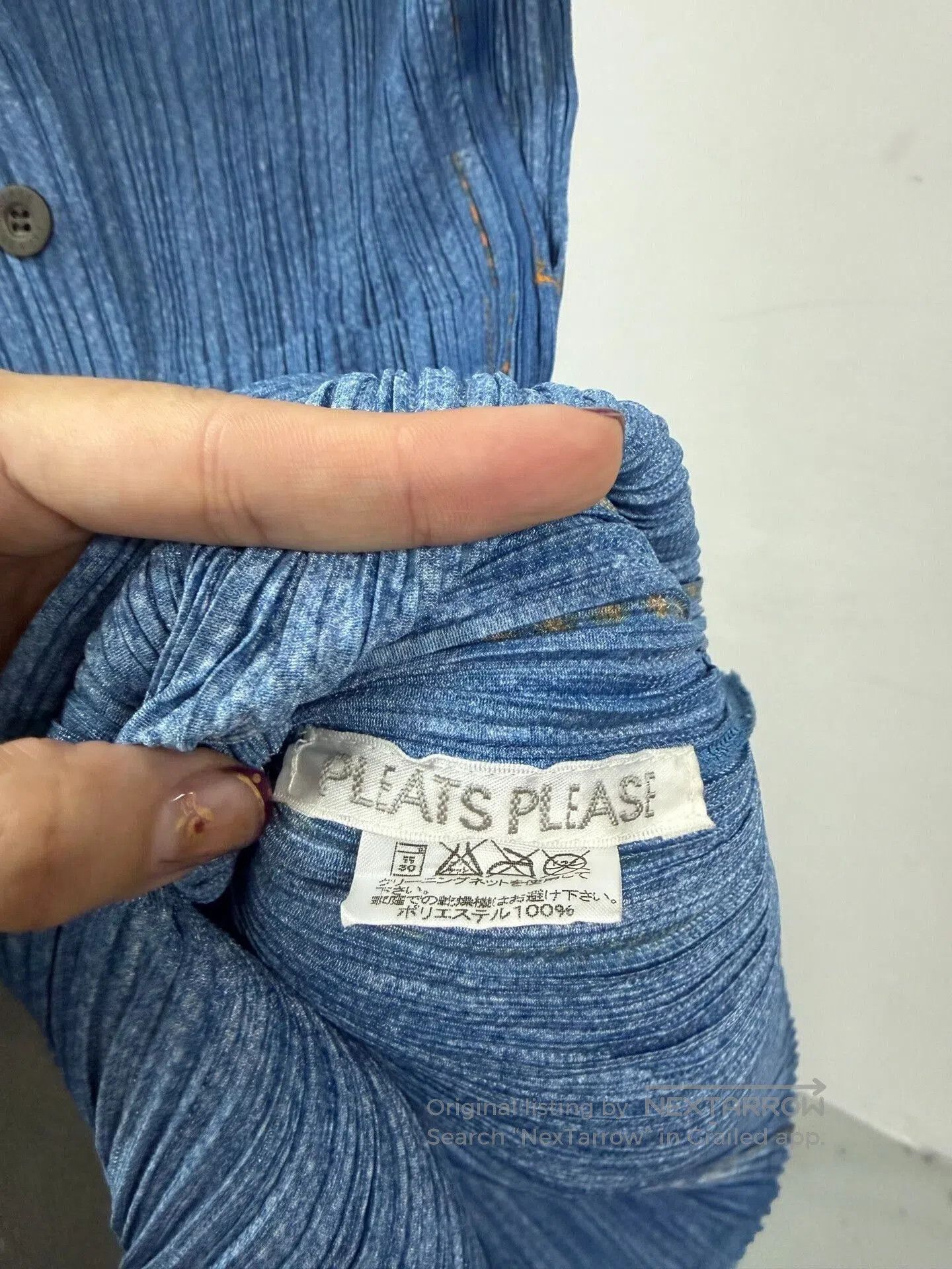 Pleats Please Issey Miyake Pleats Please ISSEY MIYAKE Denim Top. Size XL / US 12-14 / IT 48-50 - 4 Thumbnail