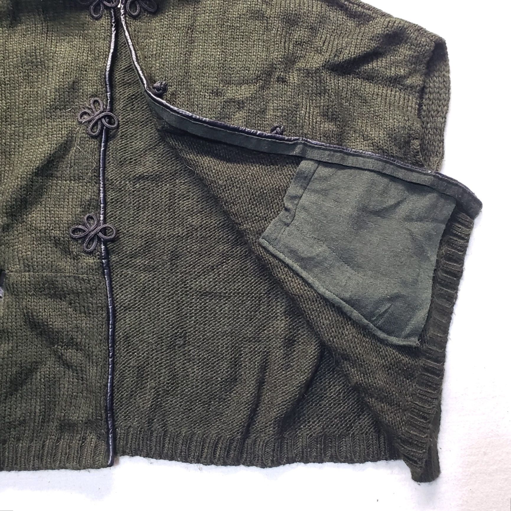 Hunter M Rena Cardigan Sweater Hooded Wool Blend Chunky-Knit Green One Size Women's Winter Sweater Size ONE SIZE - 6 Thumbnail