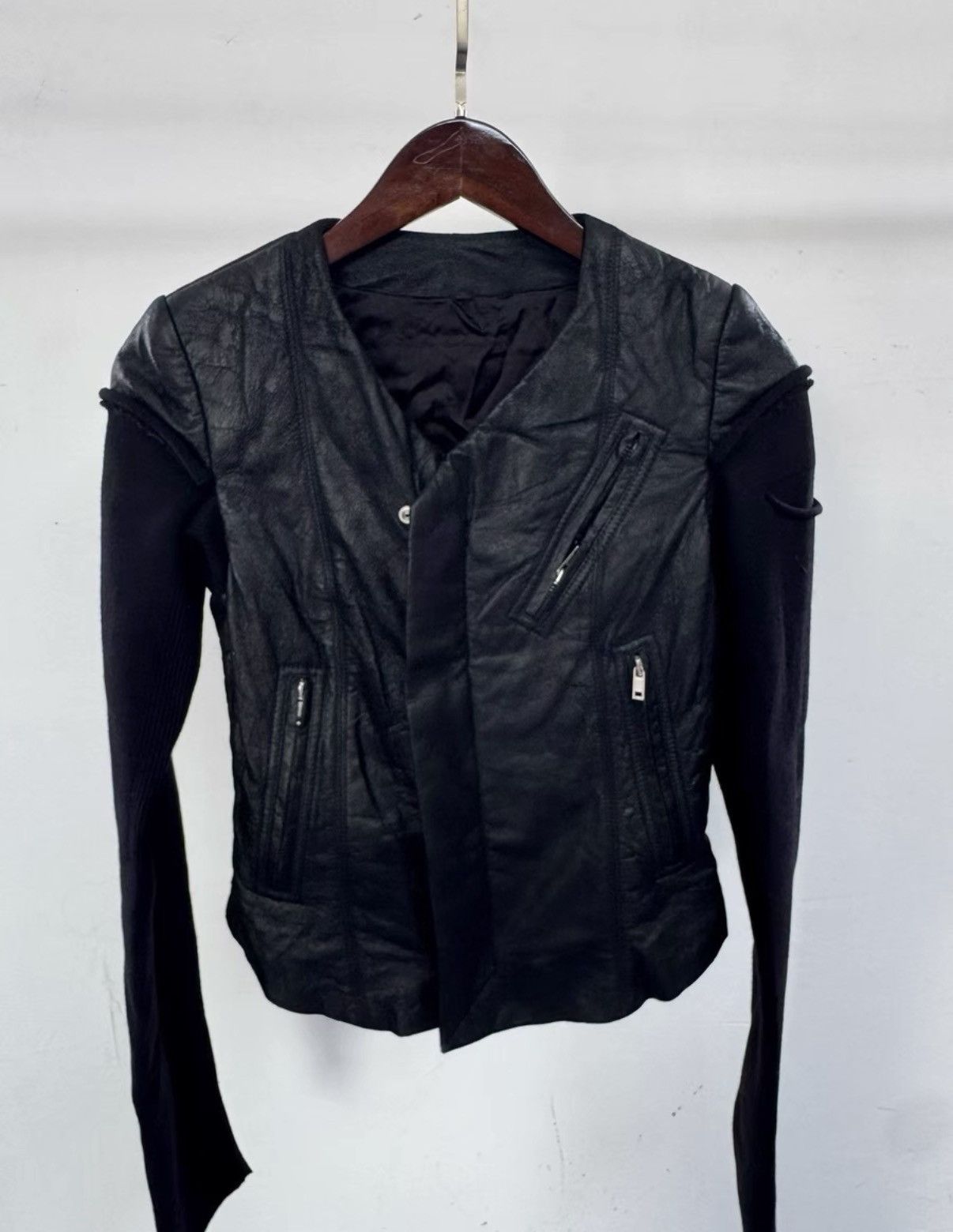 Rick Owens Rick Owens Women's Biker Leather Jacket K37 Size S / US 4 / IT 40 - 2 Thumbnail