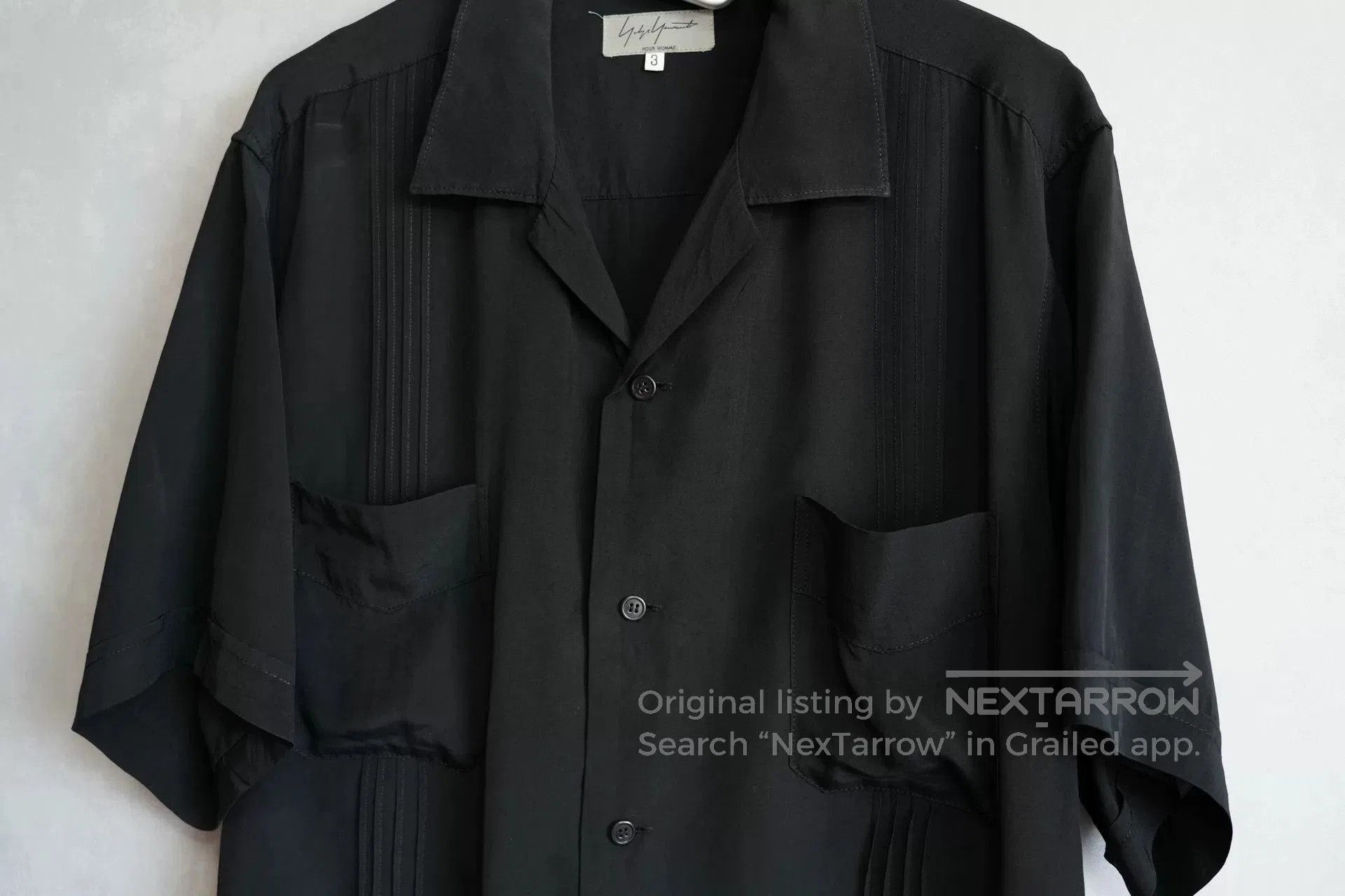 Yohji Yamamoto Yohji Yamamoto Silk Blend Short Sleeve Shirt. Size US L / EU 52-54 / 3 - 2 Thumbnail