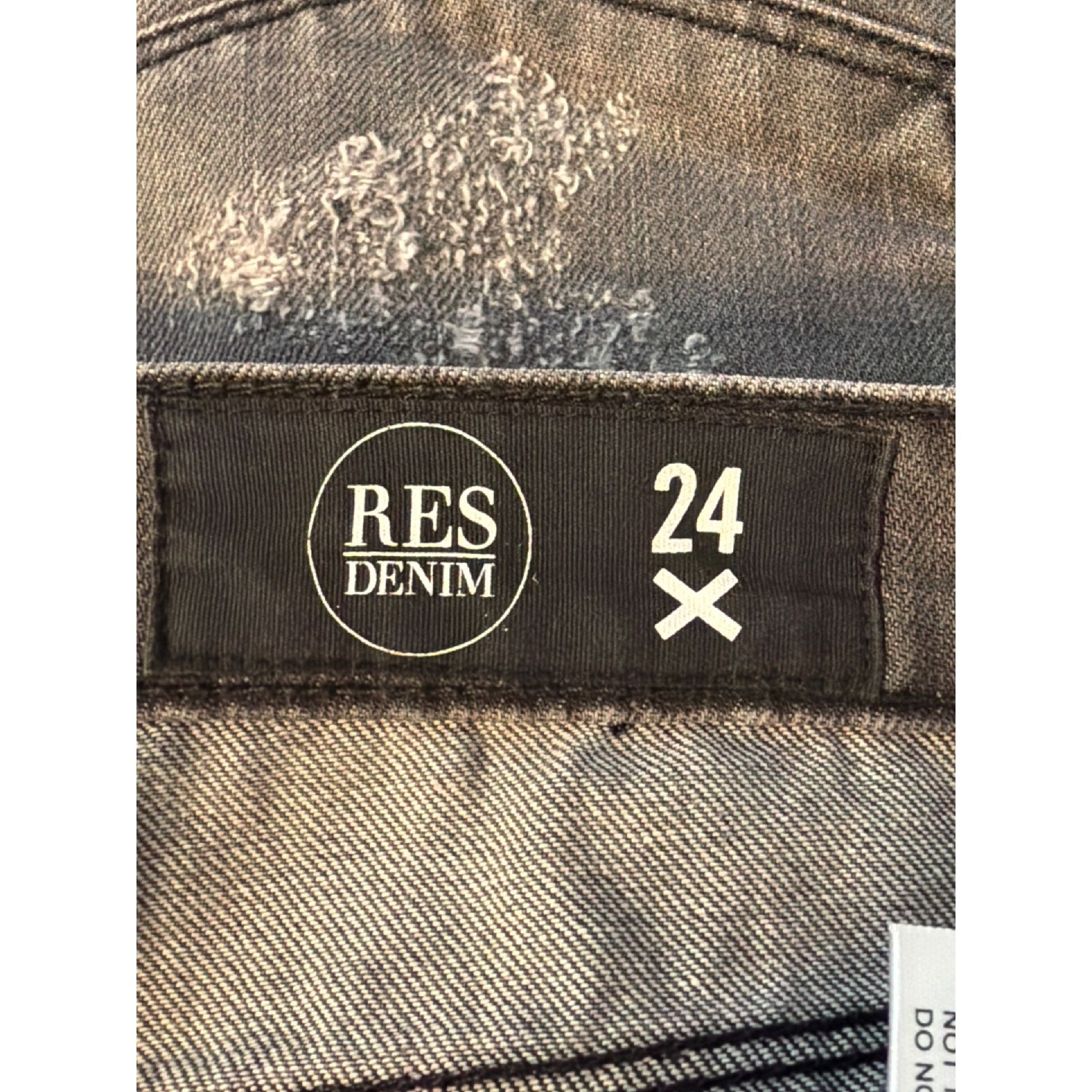 Other Res Denim Distressed High Rise Denim Bootie Shorts Raw Hem H Size 42" / US 20 - 4 Thumbnail