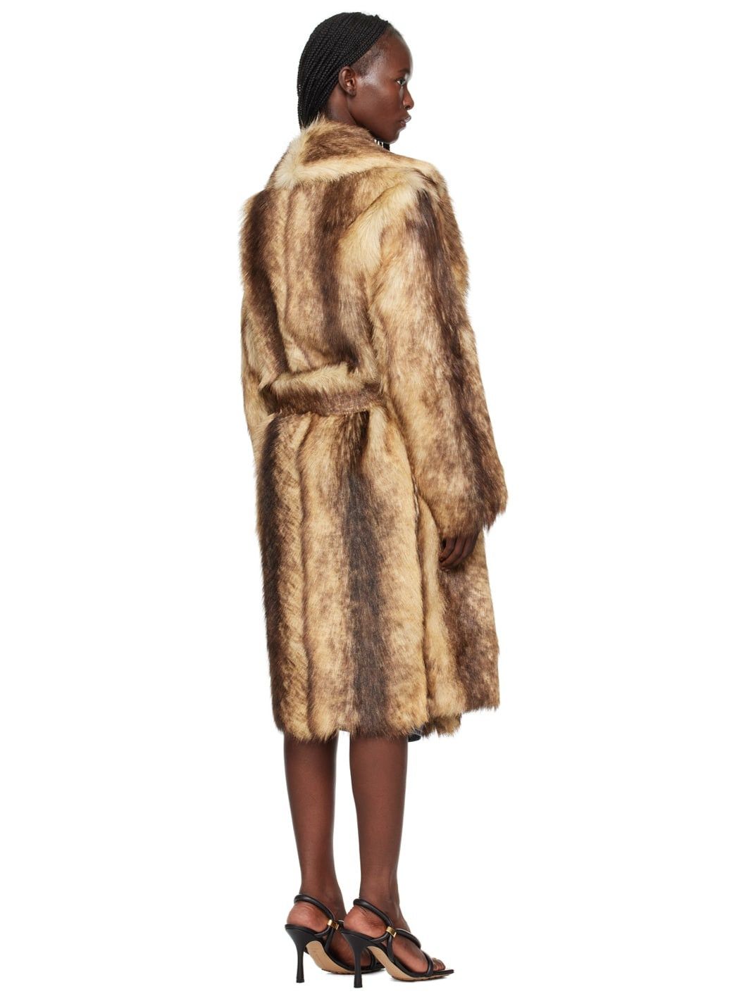 Bottega Veneta o1bcso1str0225 Relaxed Fit Printed Shearling Coat Beige Size S / US 4 / IT 40 - 3 Thumbnail