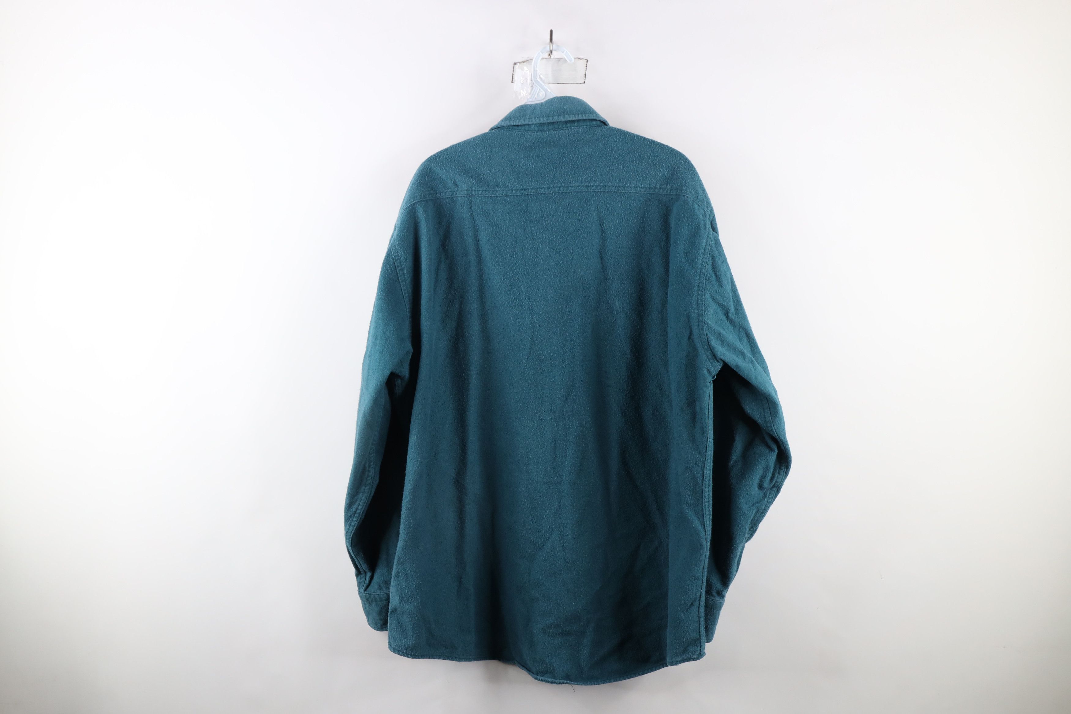 Vintage Vintage 90s Streetwear Heavyweight Cloth Button Shirt Teal Size US XL / EU 56 / 4 - 6 Thumbnail