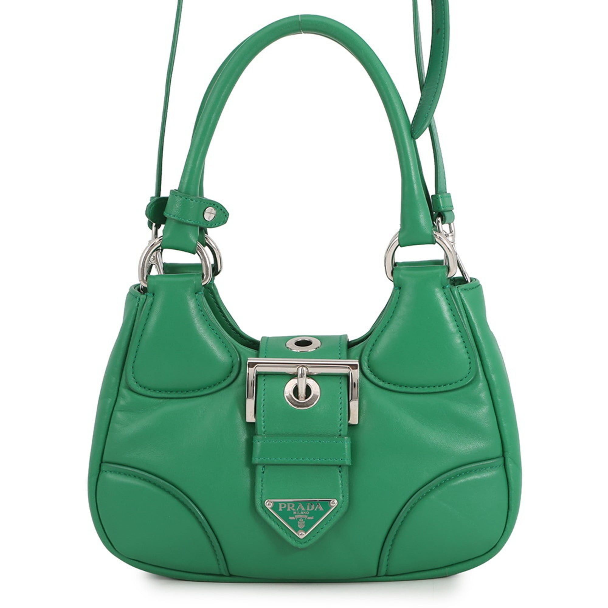 Prada Re-Edition 2002 Moon Padded Nappa Leather Handbag 1Ba381 2-Way Shoulder Bag in Green, Women's