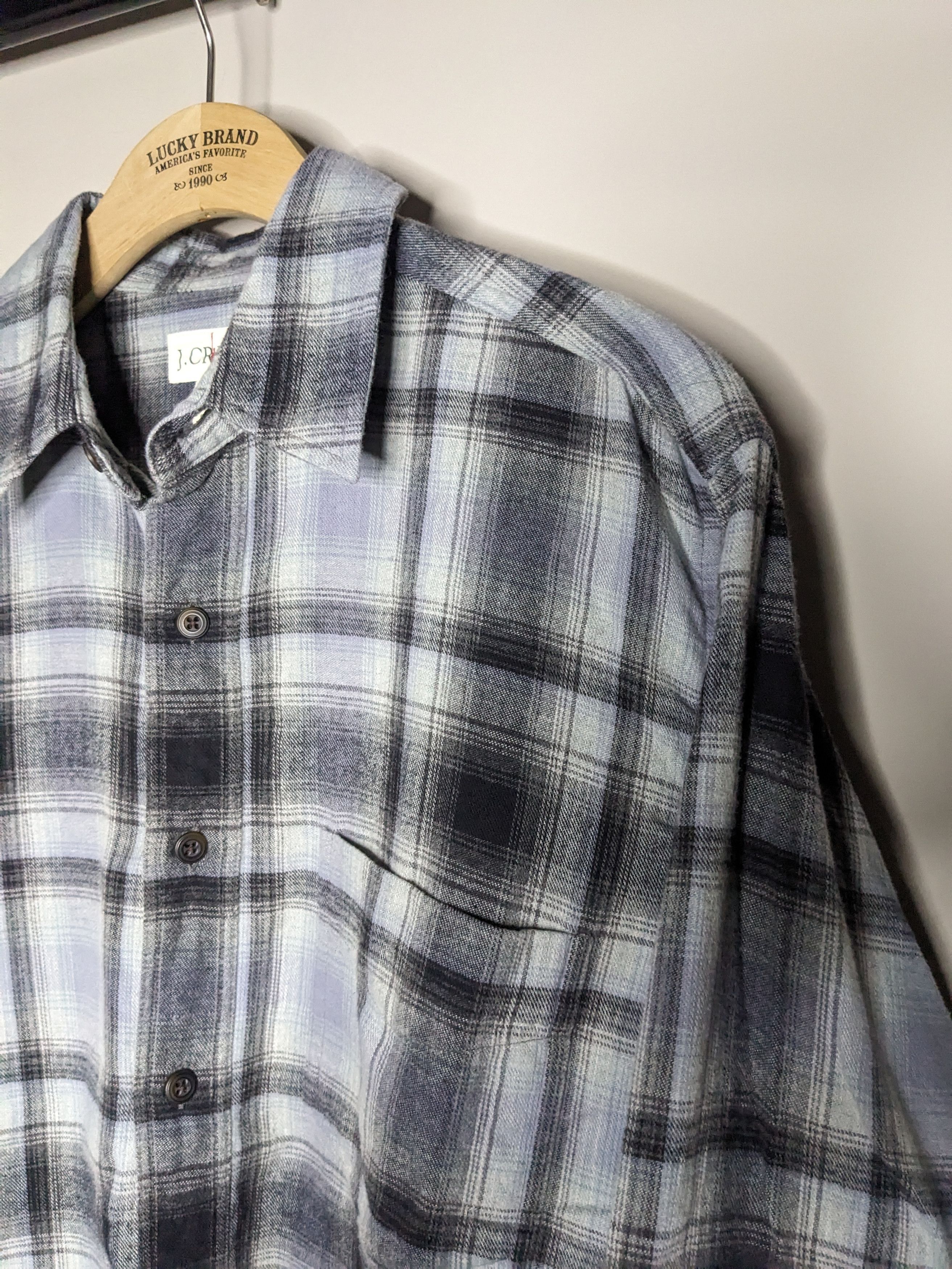 J.Crew VTG 90s J Crew Plaid Flannel Shirt Mens Medium Western Ombre Size US M / EU 48-50 / 2 - 2 Thumbnail