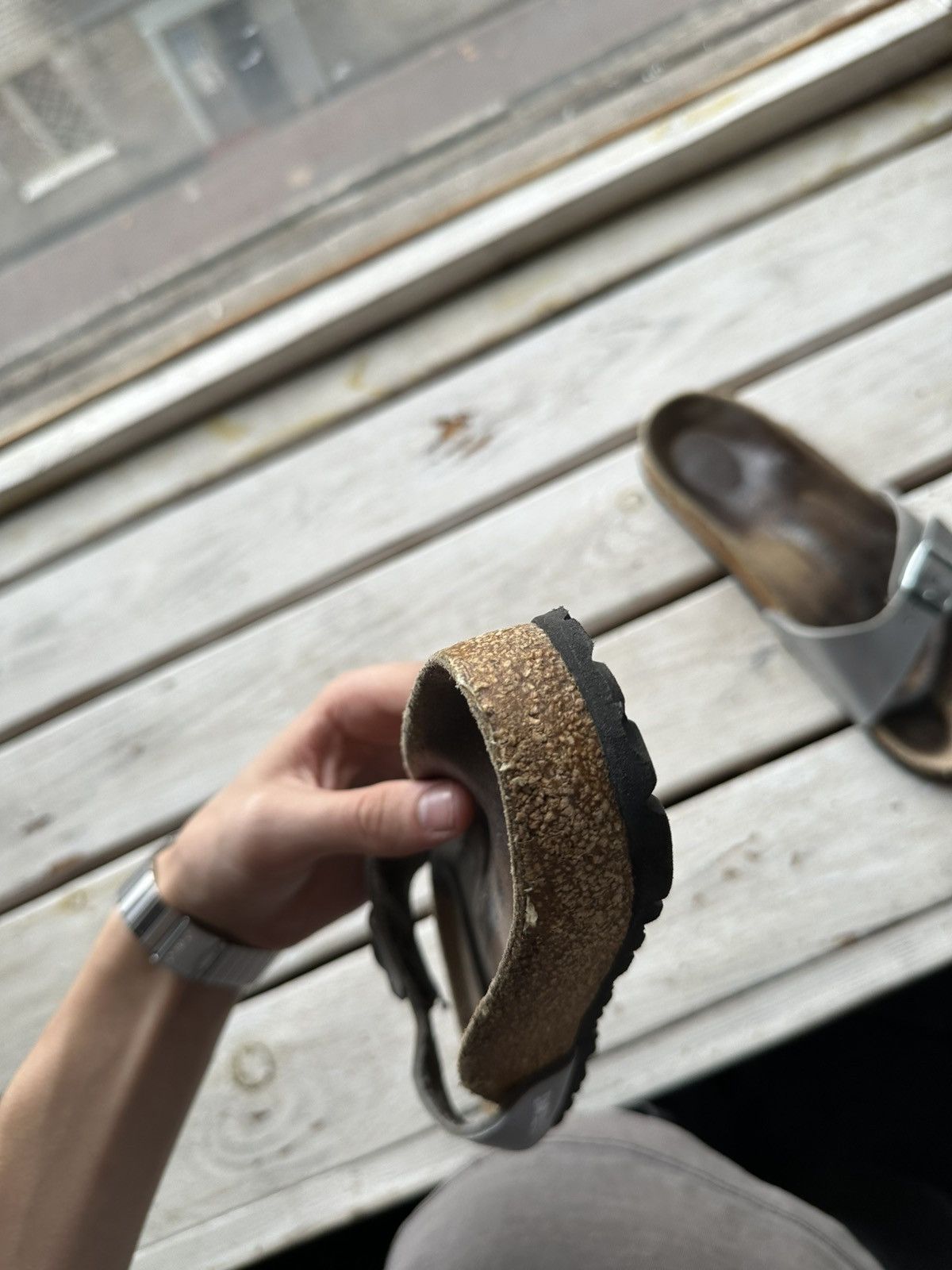 Birkenstock 🚨Vintage Birkenstock 38 silver Luxe Sandals rare slides Size US 7 / IT 37 - 5 Thumbnail