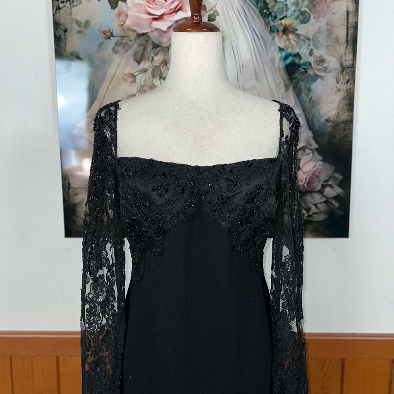 Badgley Mischka Elegant Badgley Mischka Little Black Dress! Size S / US 4 / IT 40 - 3 Thumbnail