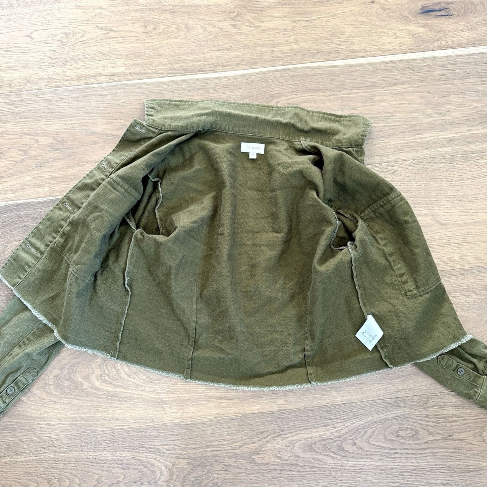 Brixton Brixton Jacket Denim Short L/S Cropped Olive Green Button Fridge? Size M / US 6-8 / IT 42-44 - 5 Thumbnail