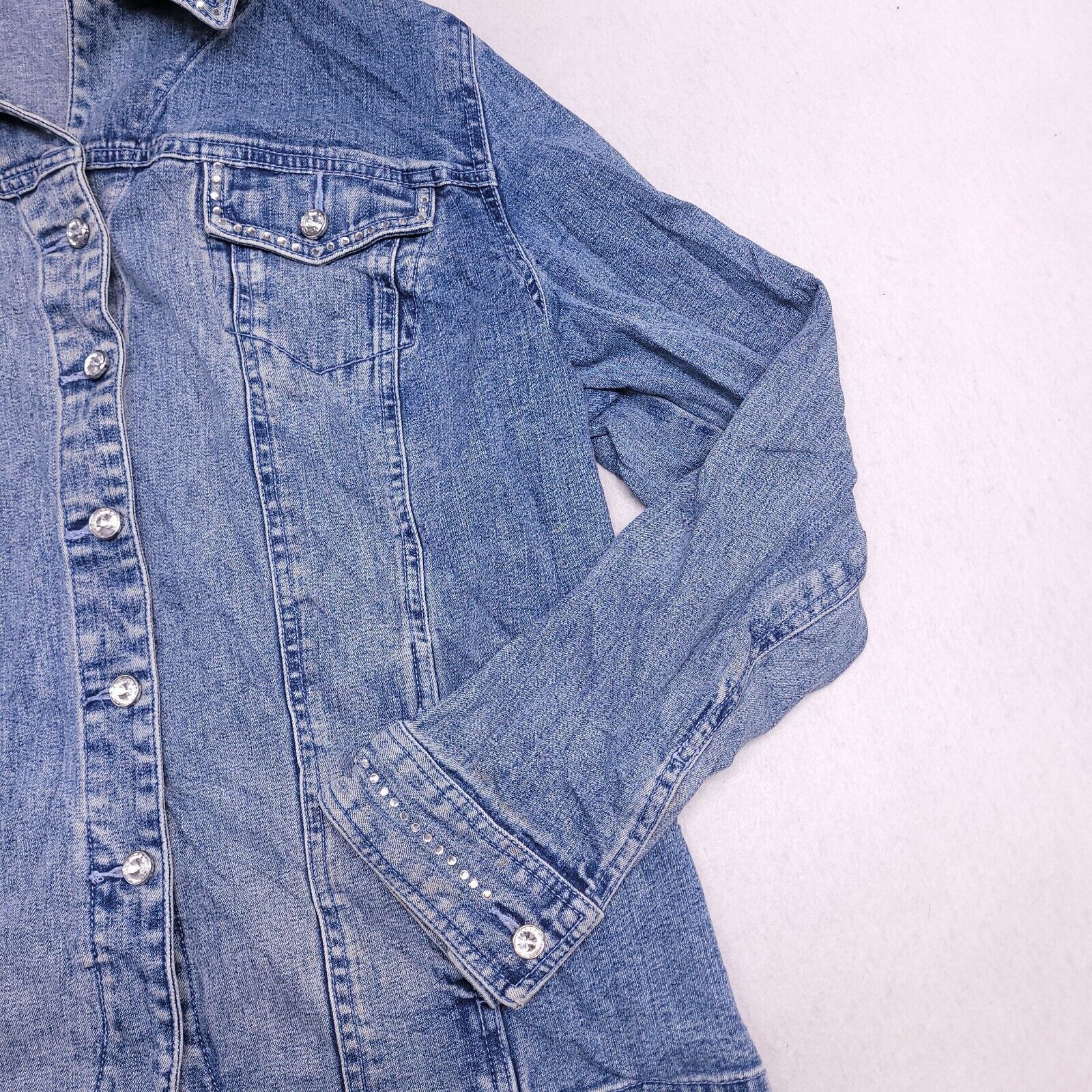 Laura Ashley Laura Ashley Button Up Denim Jean Jacket Womens Size L Blue Size L / US 10 / IT 46 - 6 Thumbnail