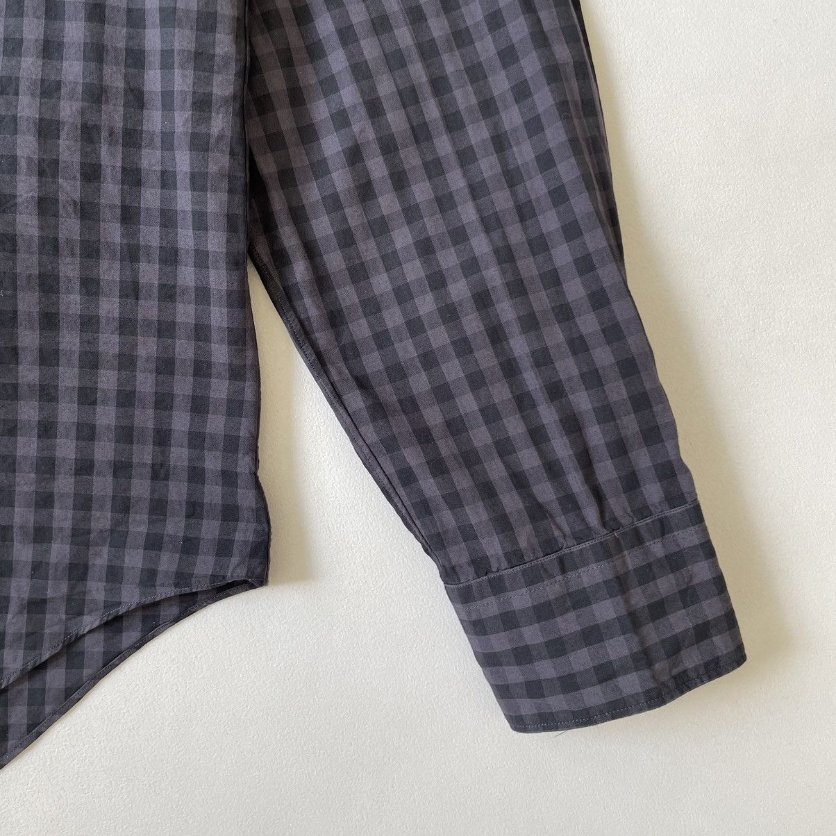 Comme des Garcons Over Dyed Black/Grey Gingham Check Shirt Size US M / EU 48-50 / 2 - 8 Thumbnail