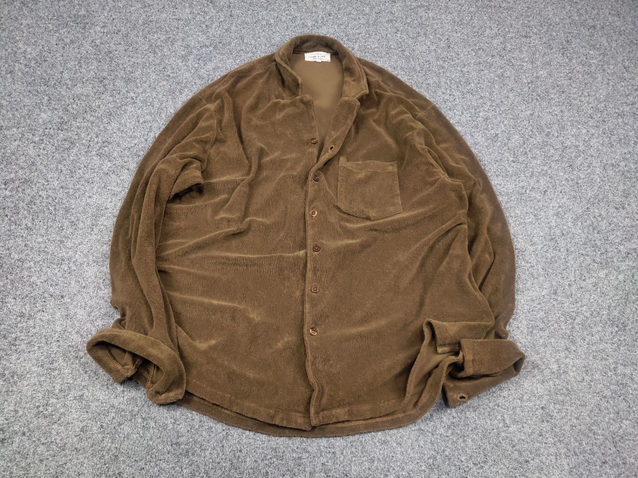 Vintage Plus 315 Designed in Lisbon Overshirt Button Velour brown Size US XL / EU 56 / 4 - 2 Thumbnail