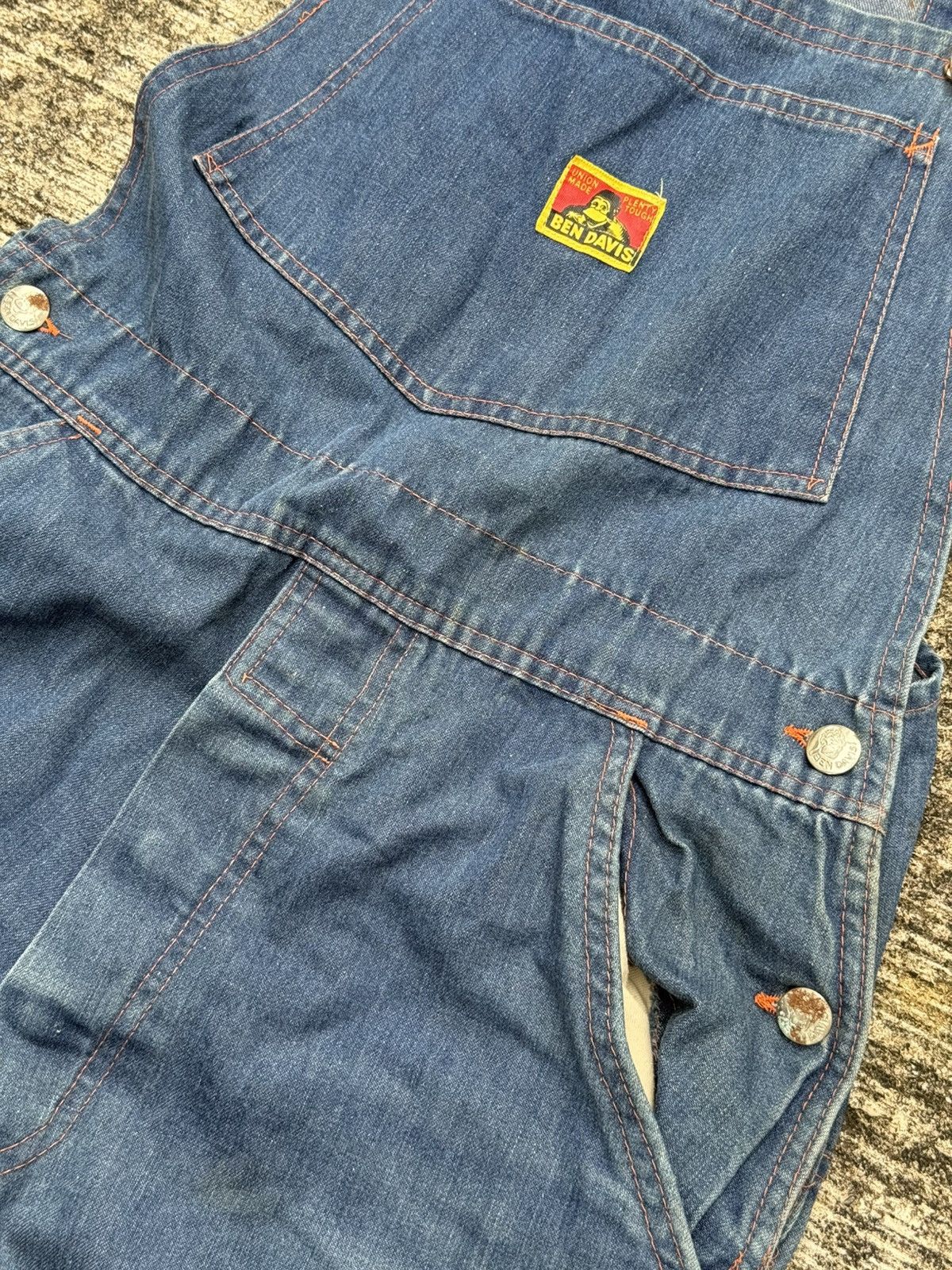 Ben Davis Vintage 1960s–Early 1970s Ben Davis Selvedge Denim Overalls Size US 30 / EU 46 - 6 Thumbnail