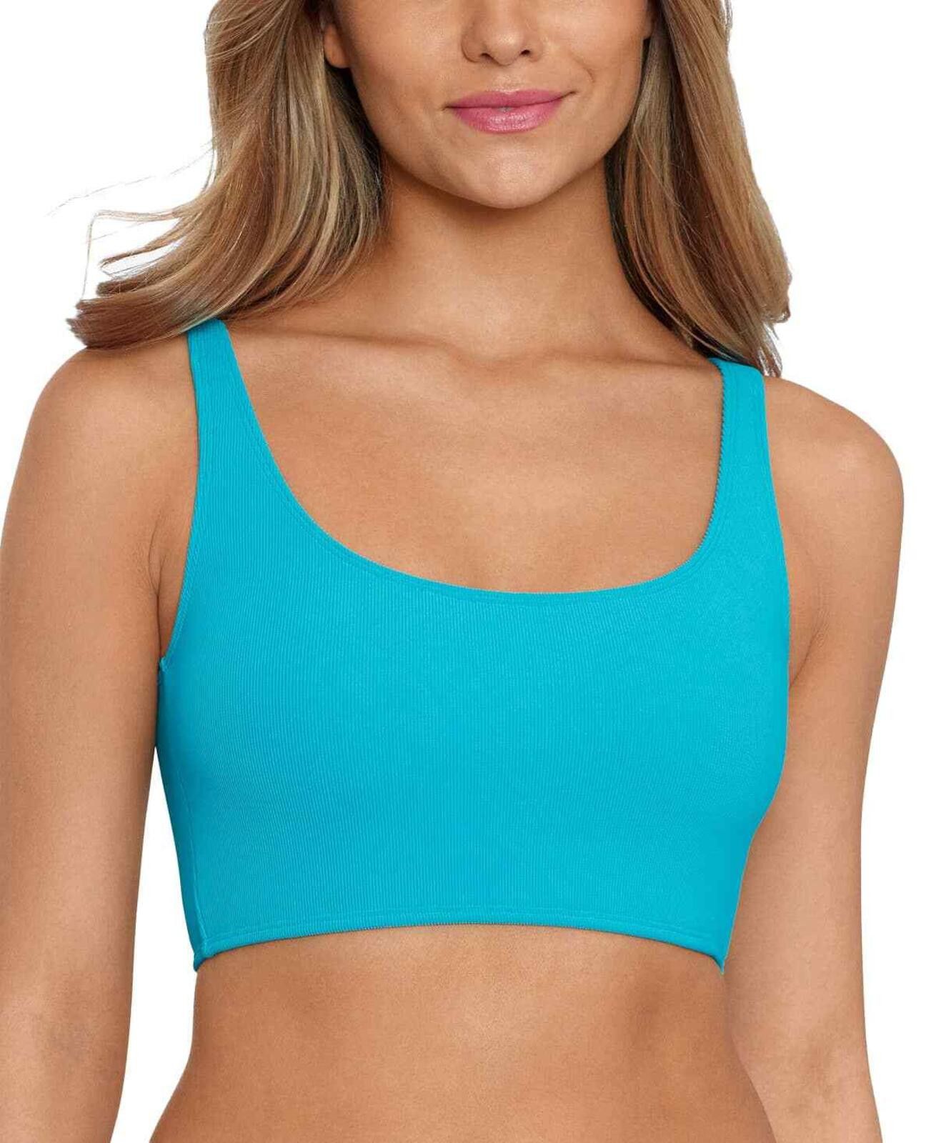 Other Salt + Cove Women's Ribbed Long-Line Bikini Top - S - Blue Size ONE SIZE - 1 Thumbnail