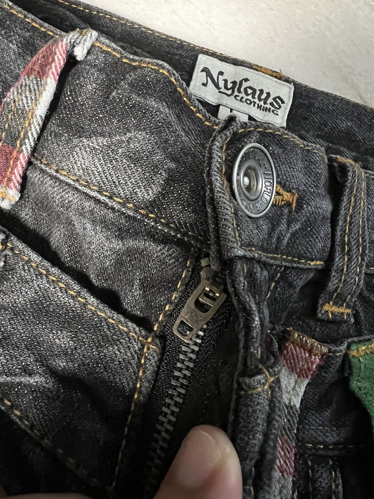 Japanese Brand NYLAUS CLOTHING DOUBLE WAIST JEANS VERY RARE Size US 30 / EU 46 - 13 Thumbnail