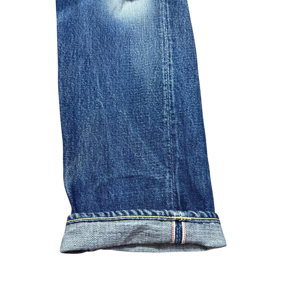 Jelado 17oz Graph Zero Distressed Denim Selvedge Jeans Natural Fade Size US 30 / EU 46 - 10 Thumbnail