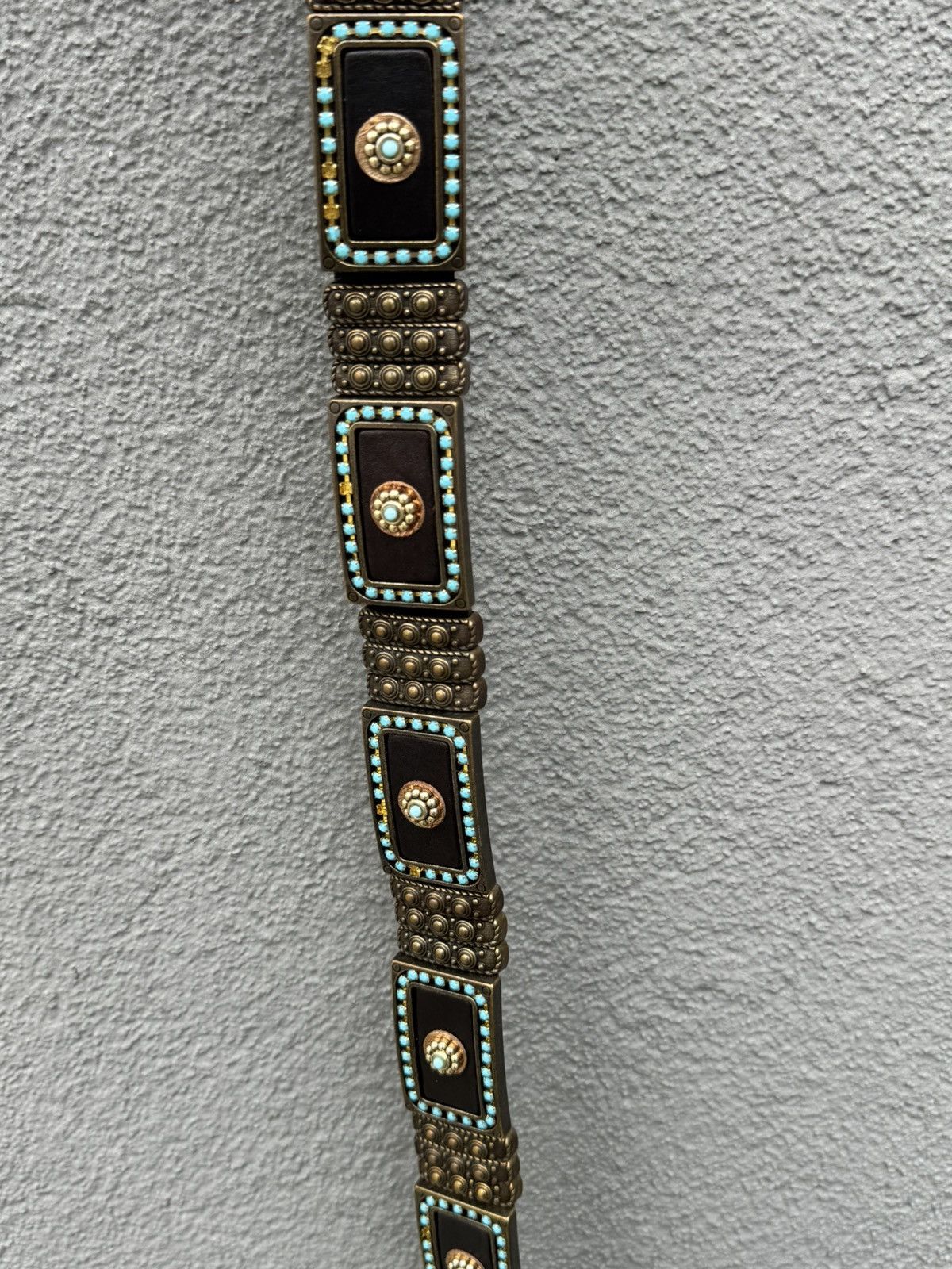 Vintage Nanni Metal/Leather Italy Avant-Garde Belt Size ONE SIZE - 5 Thumbnail