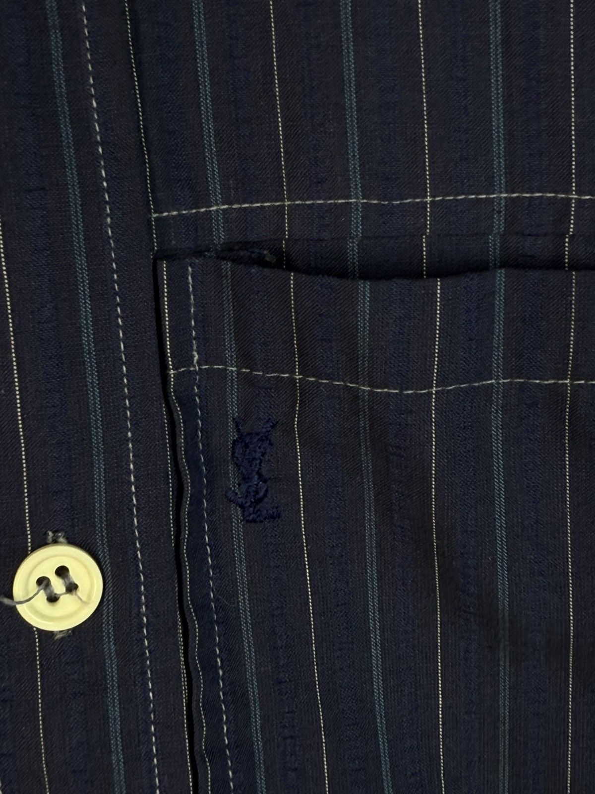 Yves Saint Laurent 90s YSL Shirt Button Up Short Sleeve Collar Logo Vintage y2k Size US S / EU 44-46 / 1 - 3 Thumbnail