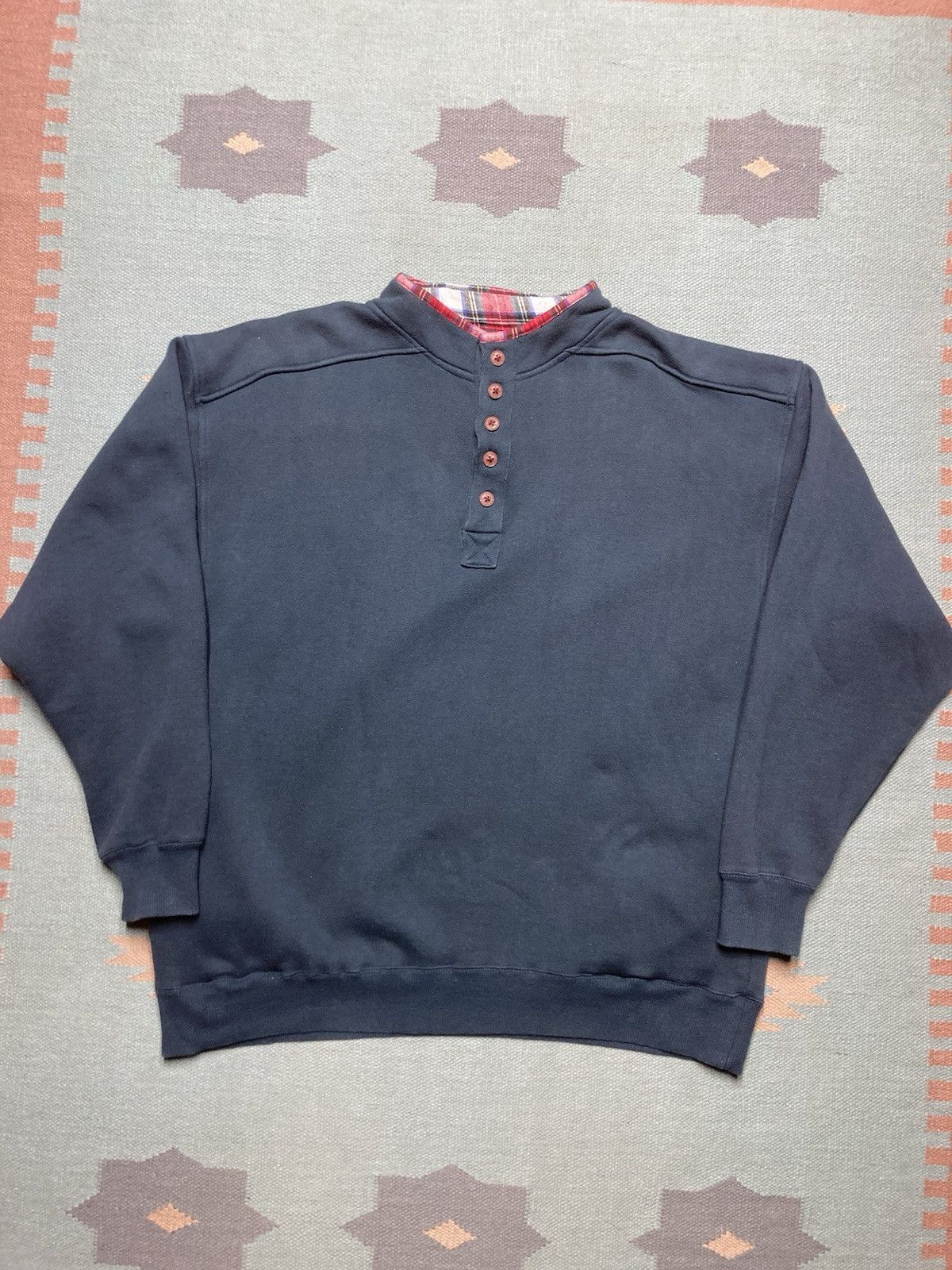 Vintage Vtg sweatshirt Snowshoe Thompson Michigan fishing henley XL Size US XL / EU 56 / 4 - 4 Thumbnail