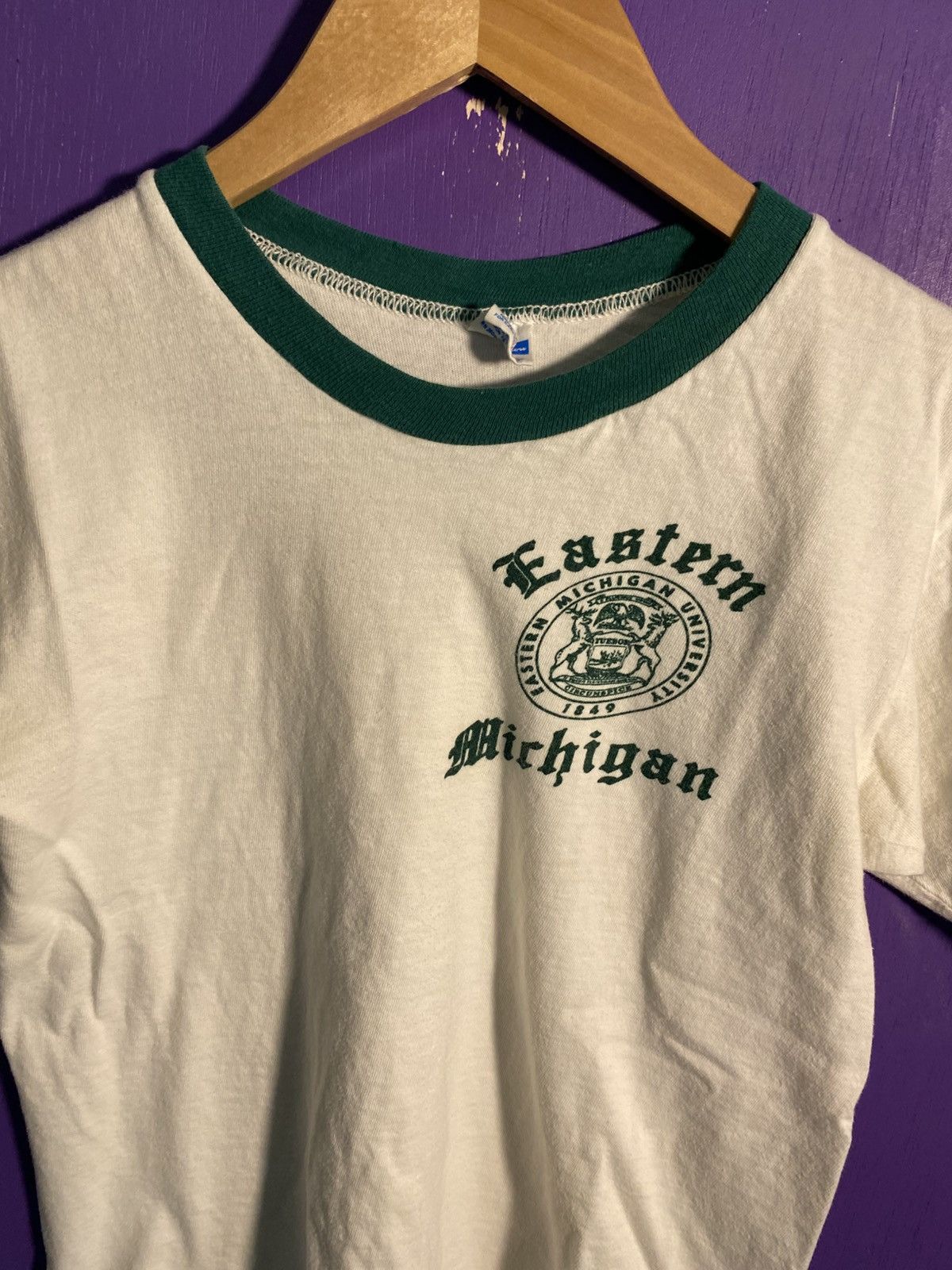 Champion Vintage 70s Champion Eastern Michigan ringer tee Size US S / EU 44-46 / 1 - 3 Thumbnail