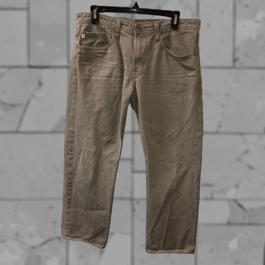 Vintage AG Adriano Goldschmied Casual Pants Mens Straight Leg Size 32 Green Size US 32 / EU 48 - 1 Thumbnail