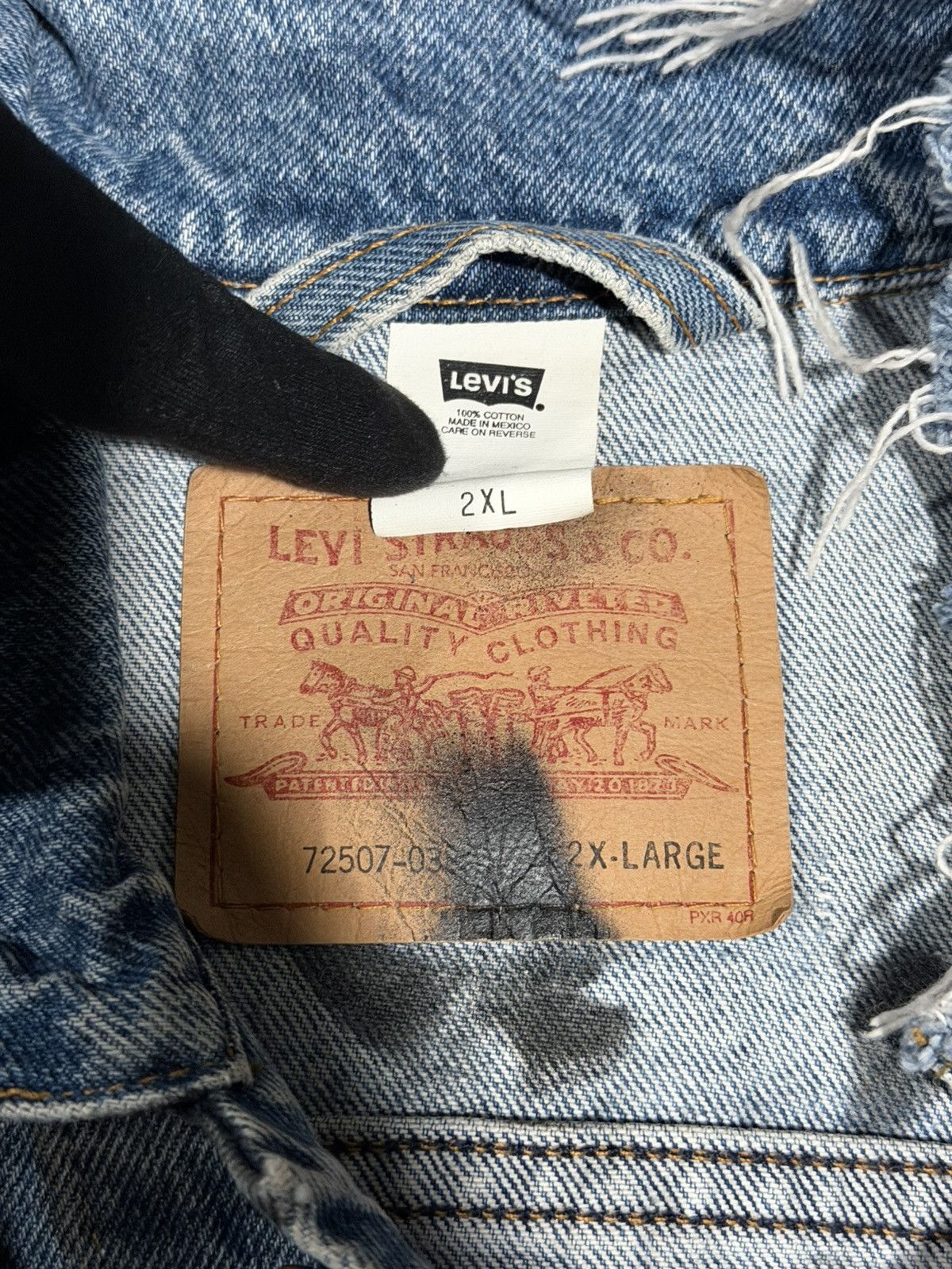 Vintage 1990s Vintage Levi’s Art Punk Grunge Distressed Jacket XXL Size US XXL / EU 58 / 5 - 17 Thumbnail