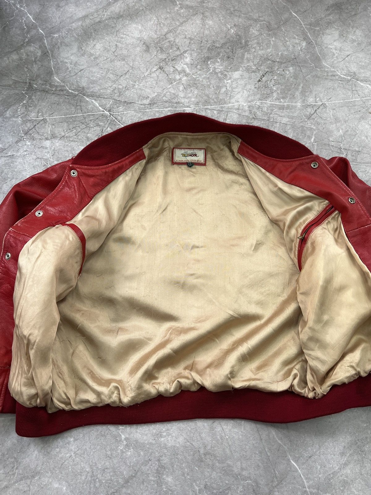 Lee × Vintage Vintage retro leather LEE STORM RIDER TREVOR VARSITY JACKET Size US M / EU 48-50 / 2 - 11 Thumbnail