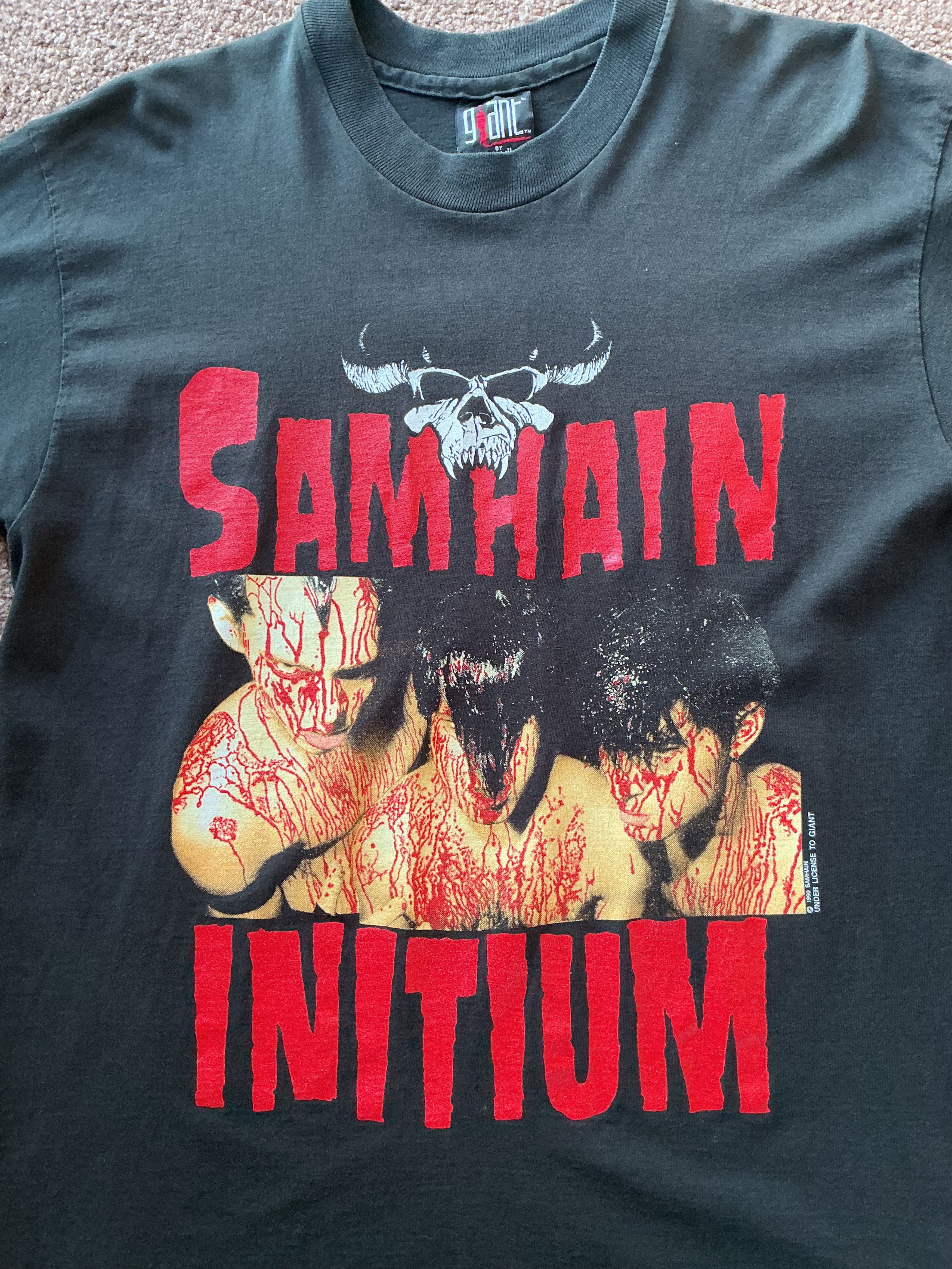 Anvil Rare 1990 Samhain Initium vintage t shirt Danzig Misfits Size US L / EU 52-54 / 3 - 3 Thumbnail