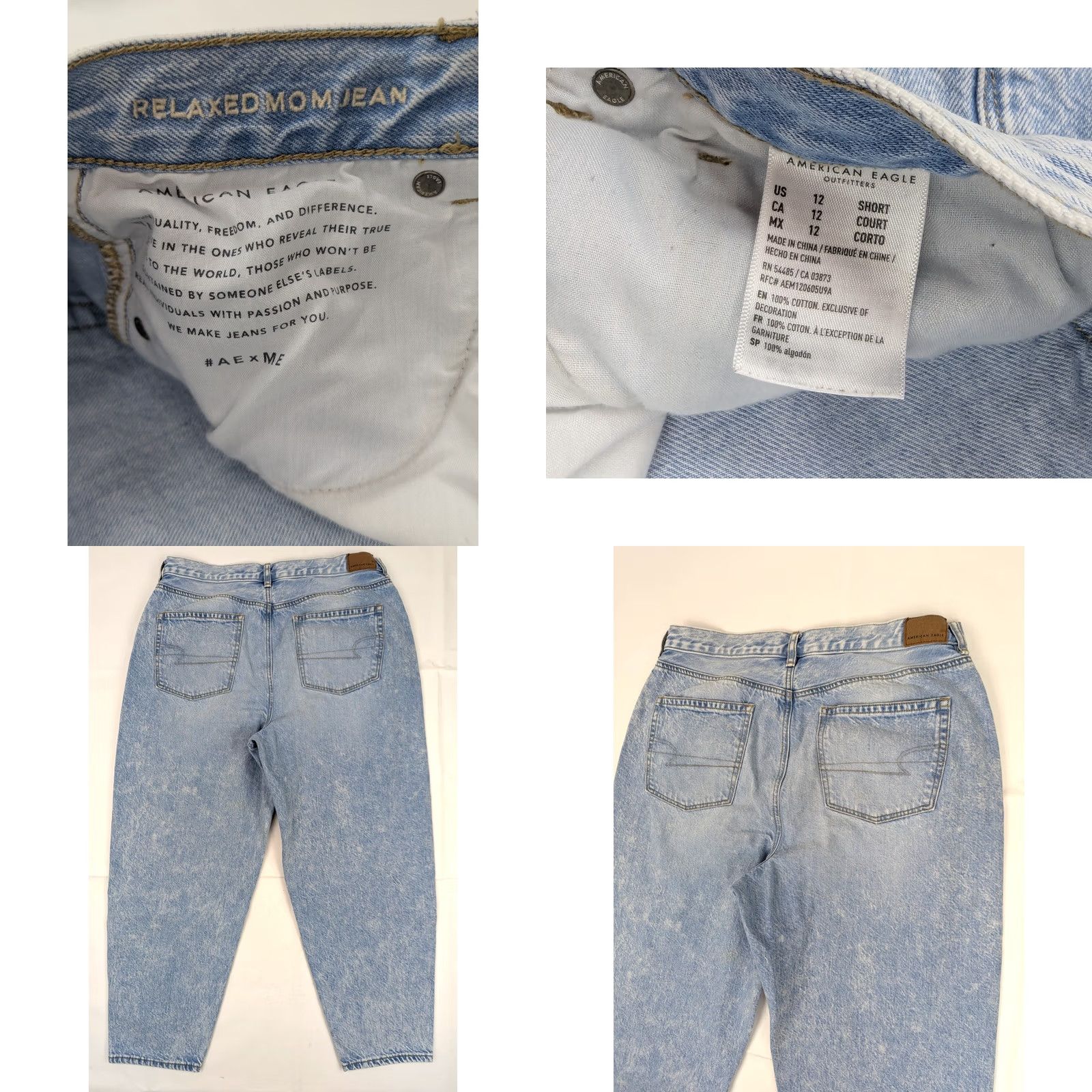 American Eagle Outfitters American Eagle Outfitters Mom Jeans Women 12 Short 32x25 Light Wash Denim Soft Stretch Slimming 90s Theme Mens Women Boys Girls Size 34" / US 12 / IT 48 - 8 Thumbnail