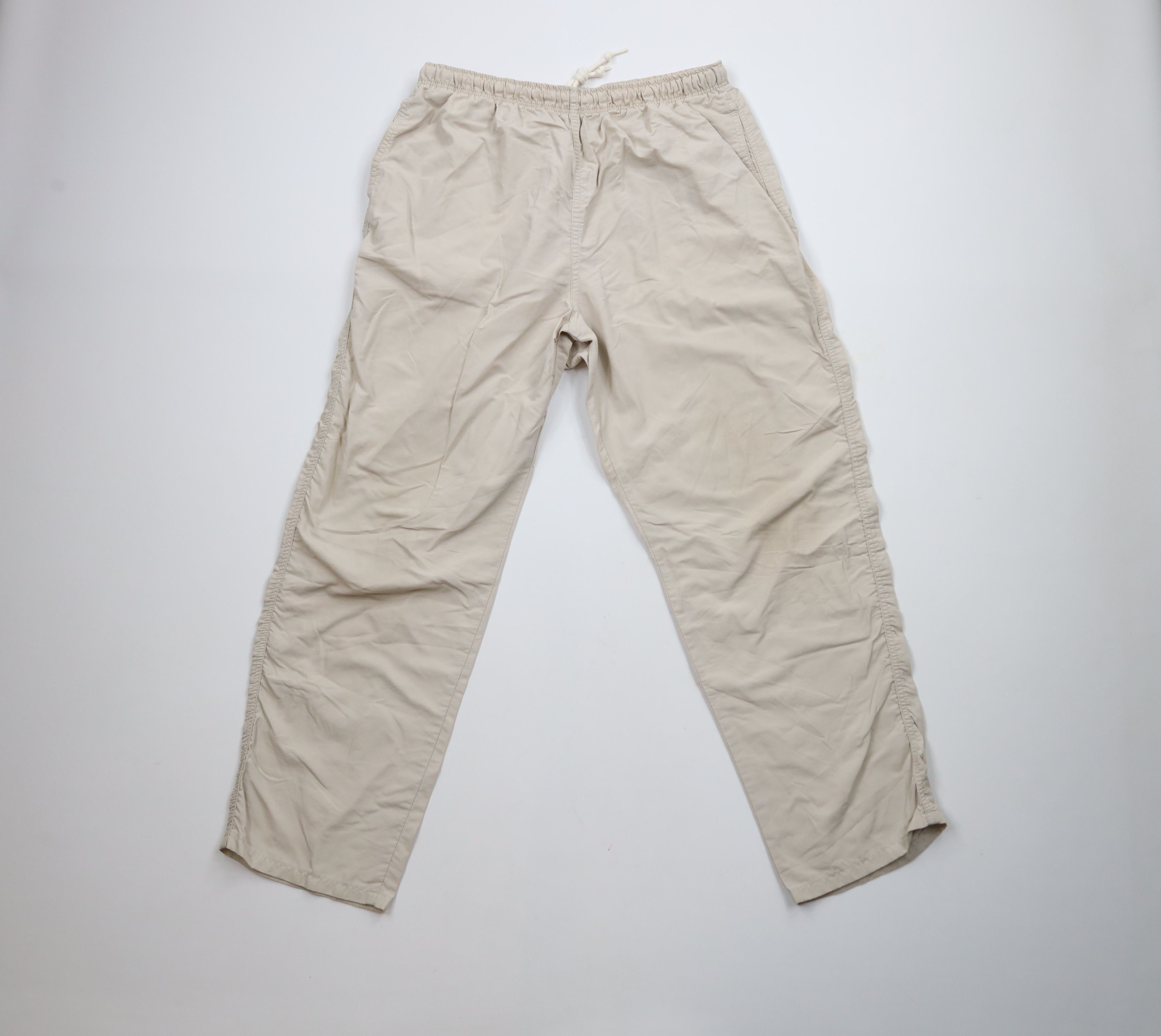 Lands' End × Vintage Vintage 90s Lands End Wide Leg Windbreaker Pants Beige USA Size 38" / US 16 / IT 52 - 1 Thumbnail