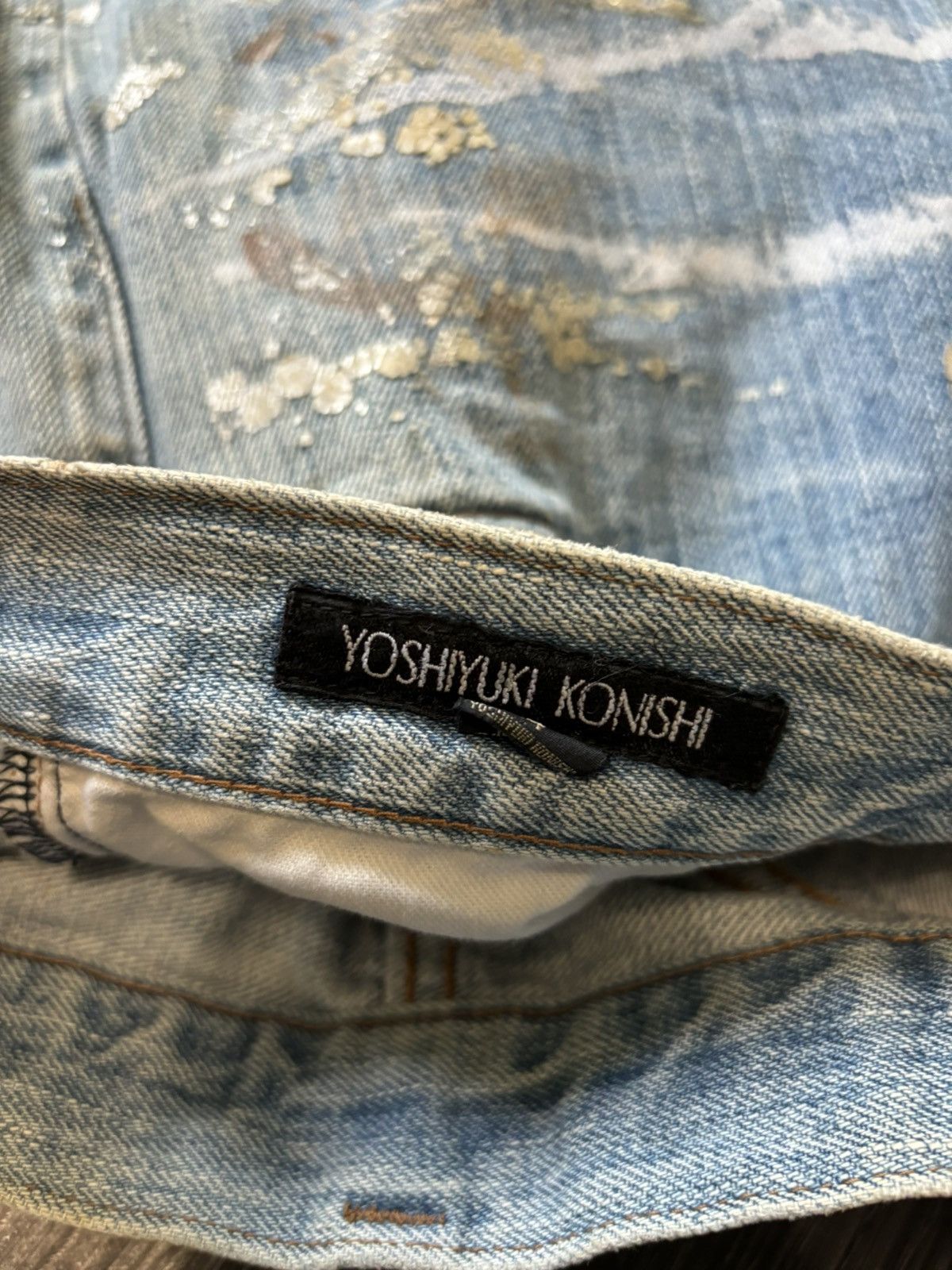 Yoshiyuki Konishi Gold Painted Denim Size US 32 / EU 48 - 7 Thumbnail