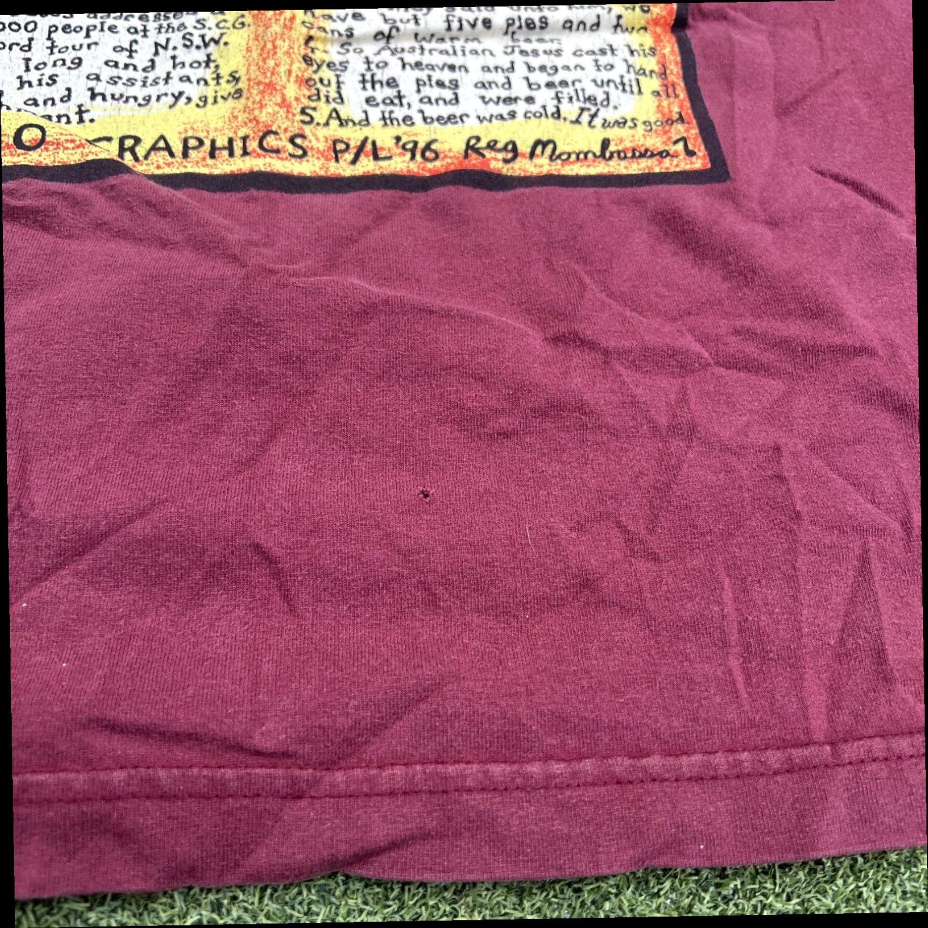 Mambo Vtg t shirt Mambo Faith Australian Jesus At The Football Medium 1996 Size US M / EU 48-50 / 2 - 6 Thumbnail