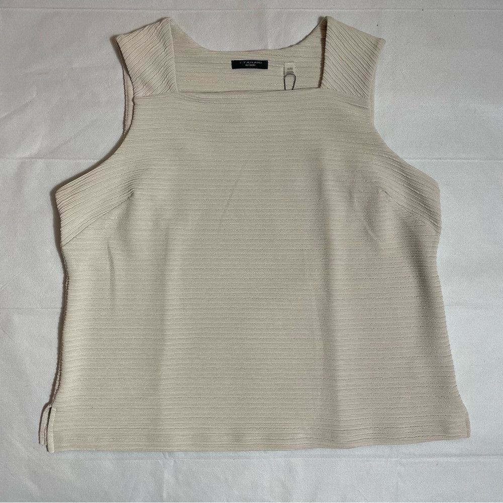 Elie Tahari NWT New T Tahari Textured Shell Sleeveless Top Size 1X Size XL / US 12-14 / IT 48-50 - 3 Thumbnail