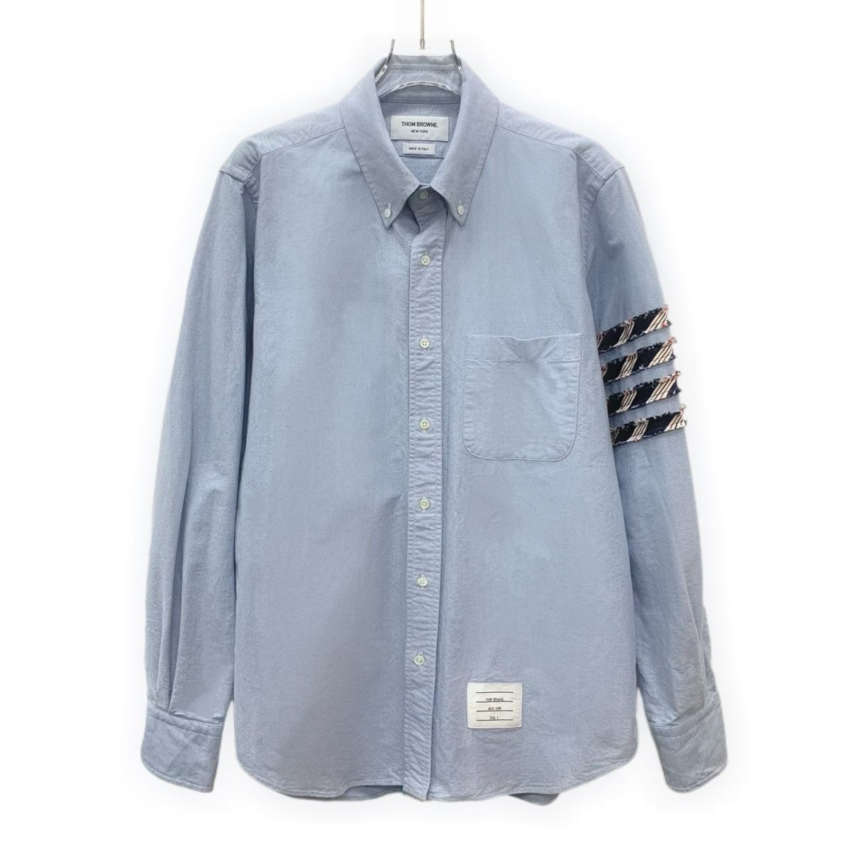 Thom Browne Thom Browne Light Blue Four-Bar Long Sleeve Shirt K26WX Size US M / EU 48-50 / 2 - 1 Thumbnail