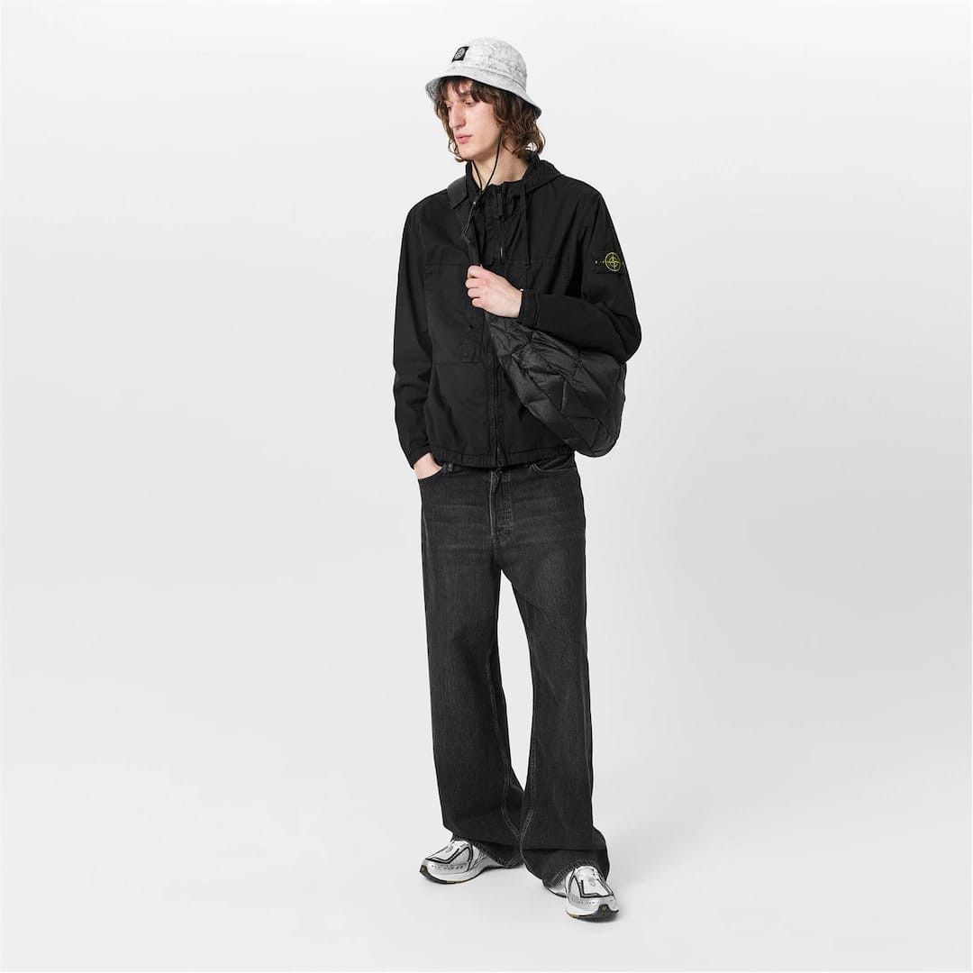 Stone Island o1g2r1mq0526 Twill Stretch-TC Hooded Jacket in Nero Size US XXL / EU 58 / 5 - 6 Thumbnail