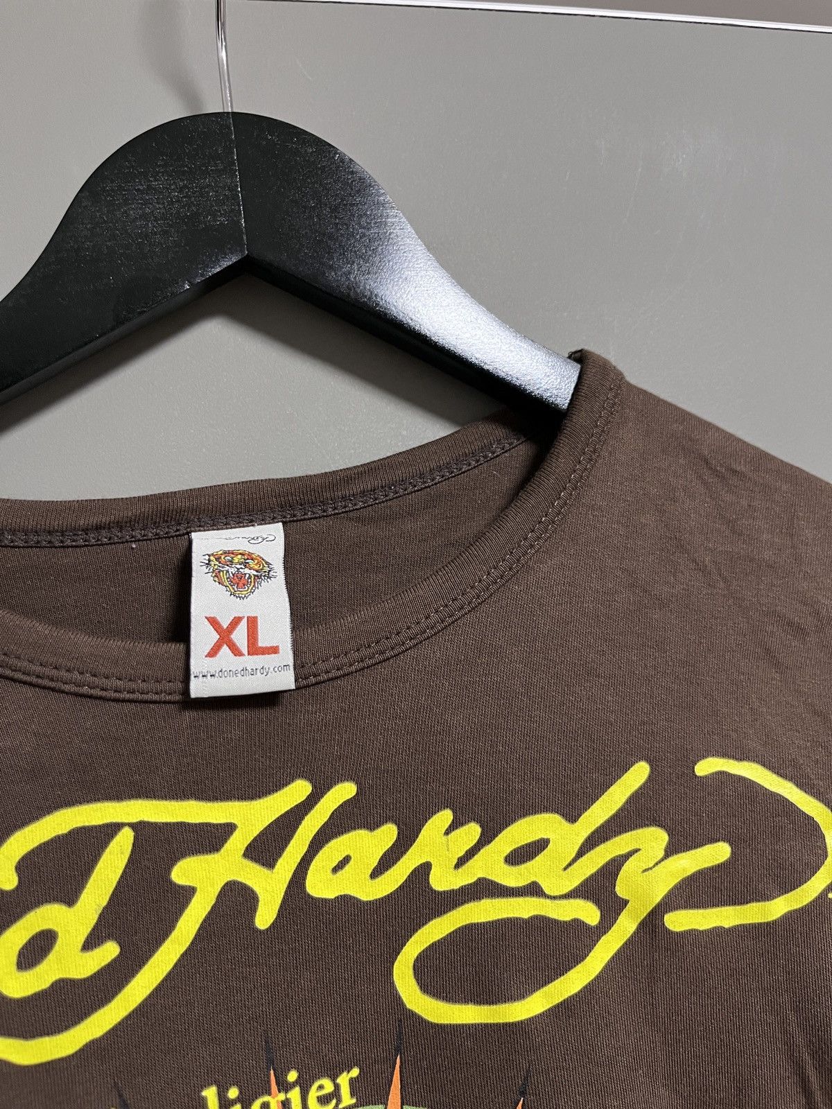 Christian Audigier × Ed Hardy Ed Hardy Panthera Print Y2K Brown Long Sleeve Size US XL / EU 56 / 4 - 2 Thumbnail