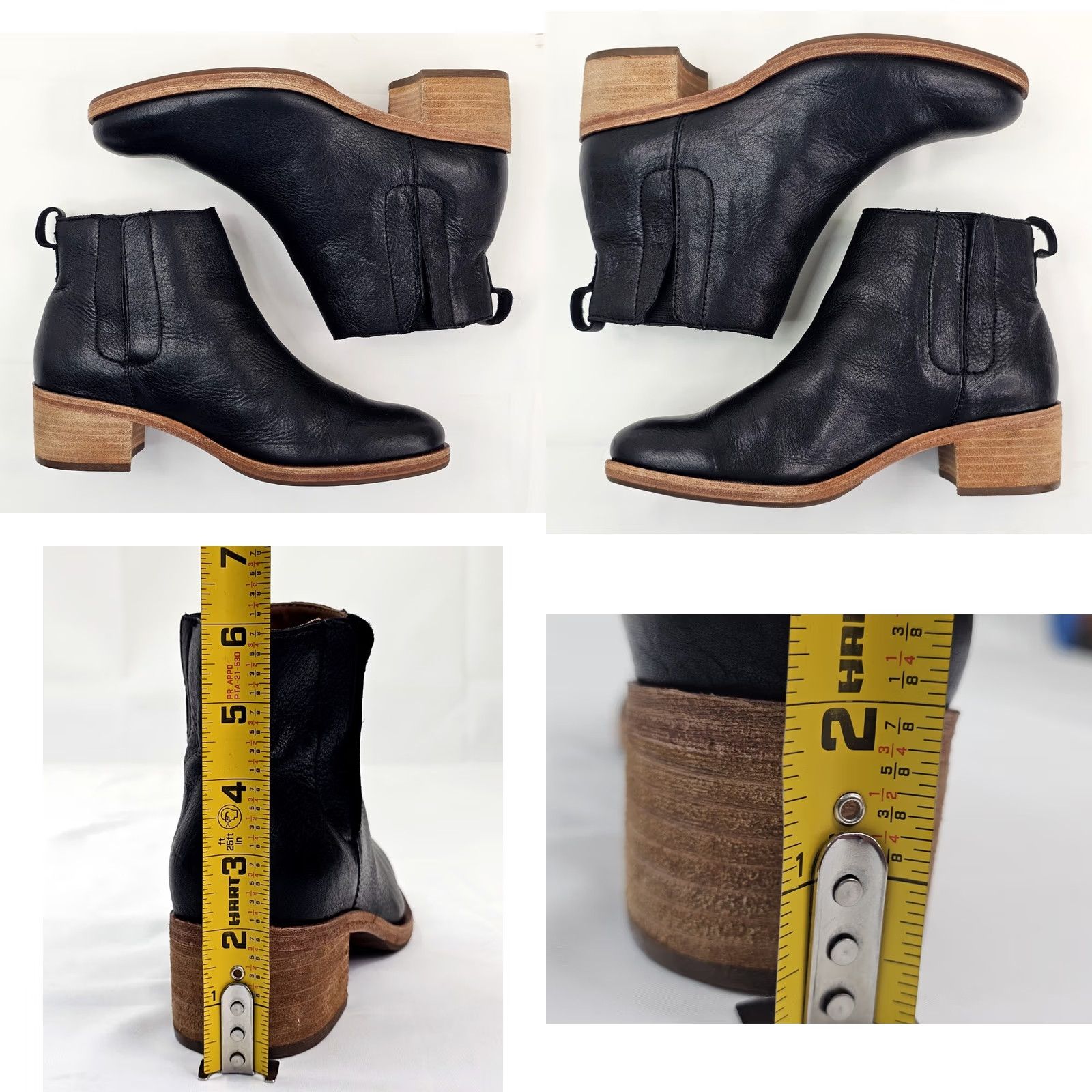 Vintage Kork-Ease Mindo Boots Womens 7 M Black Leather Pull On Ankle Heel 1.75" Block Bootie Size US 7 / IT 37 - 8 Thumbnail