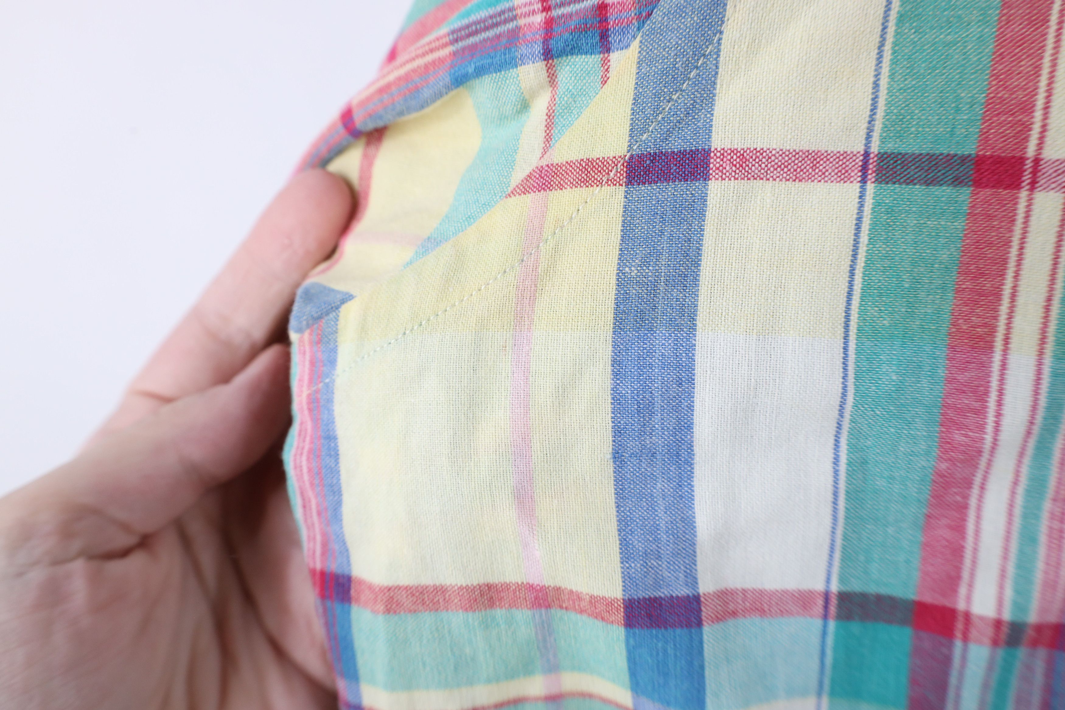 Lands' End × Vintage Vintage 90s Lands End India Madras Plaid Button Down Shirt Size US L / EU 52-54 / 3 - 6 Thumbnail