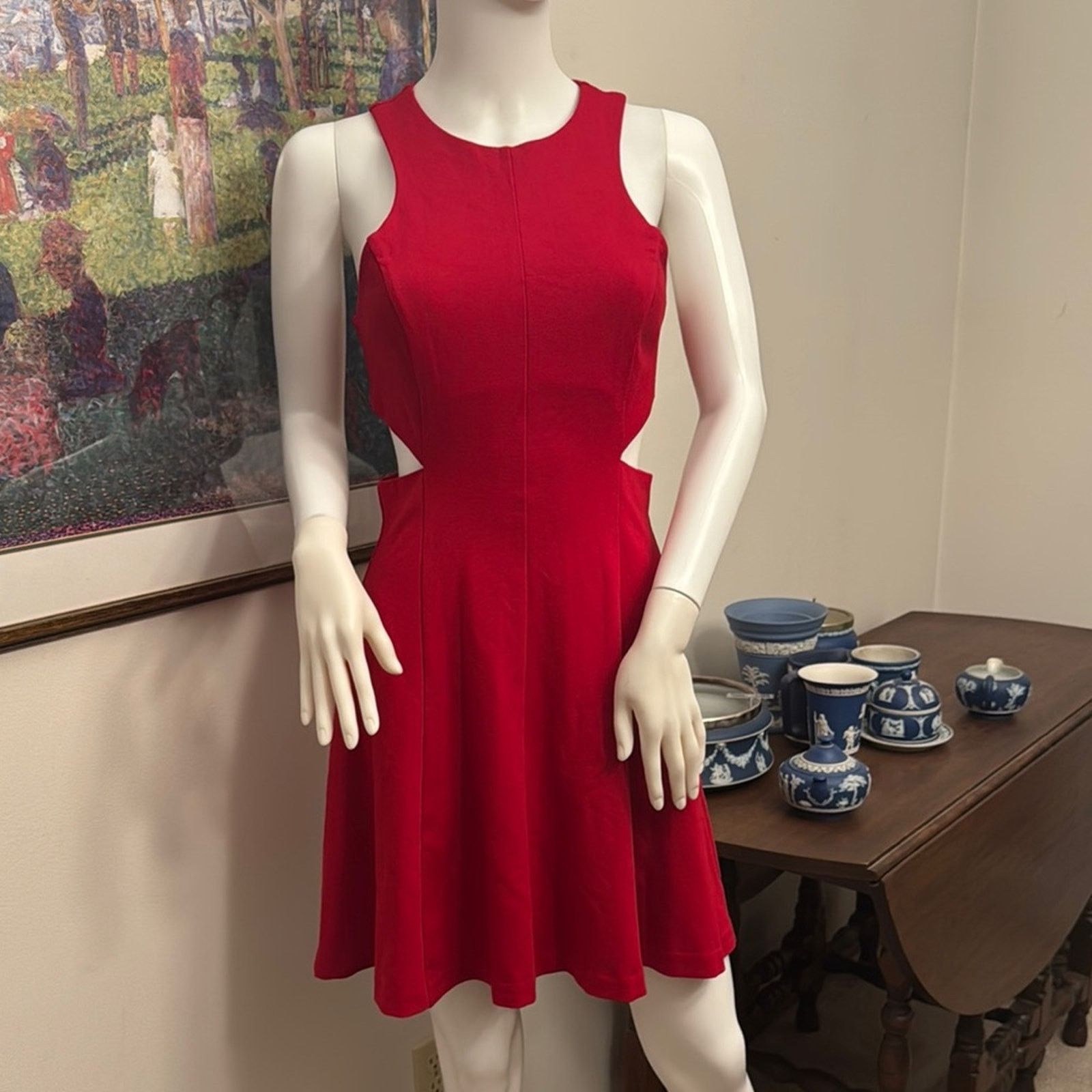 Amanda Uprichard Amanda Uprichard Juliet Red Cut Out Sleeveless Dress Medium Size M / US 6-8 / IT 42-44 - 2 Thumbnail