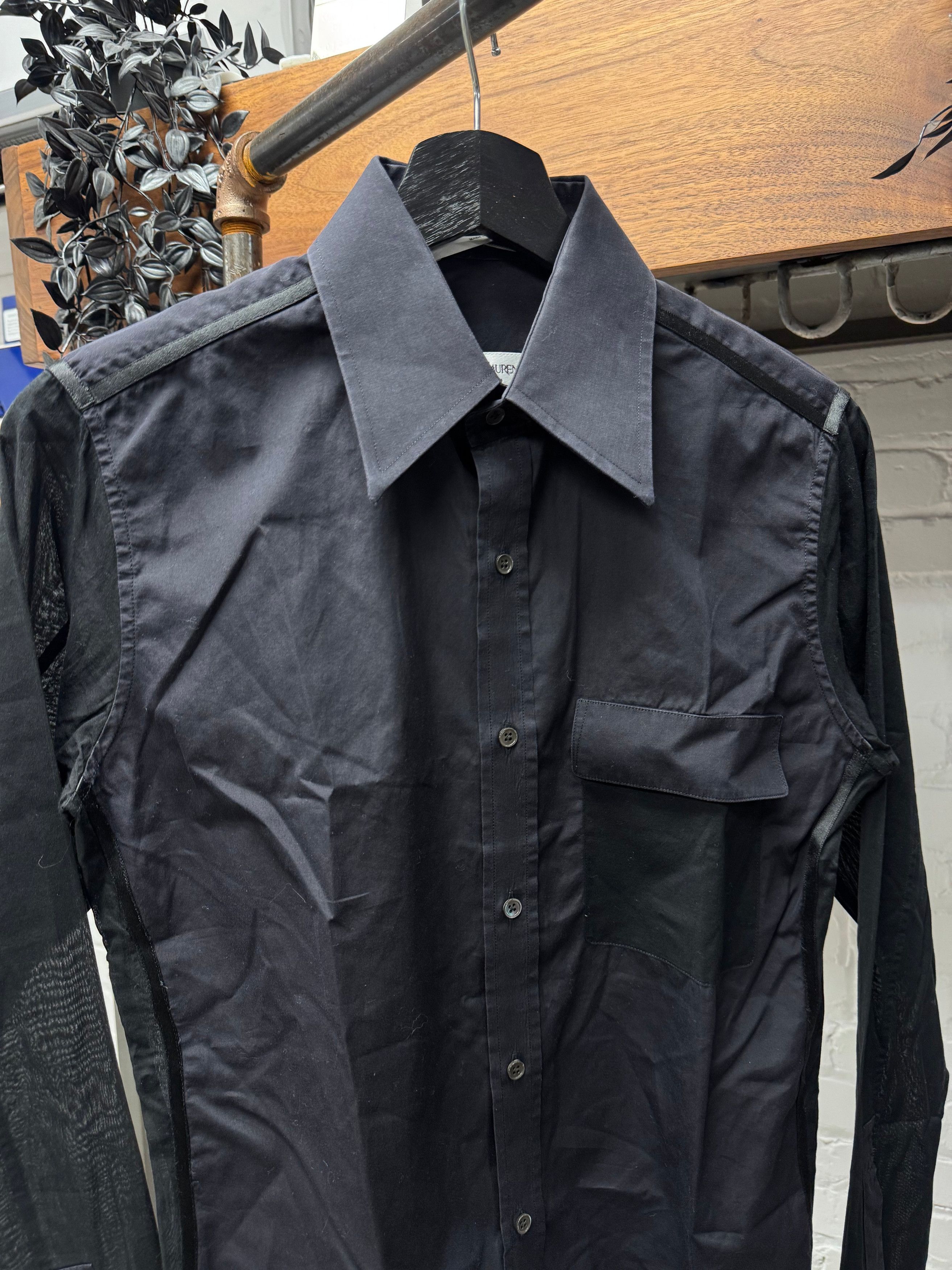 Saint Laurent Paris Yves Saint Laurent ‘Rive Gauche’ by Tom Ford Semi-Sheer ‘Tuxedo’ Dress Shirt Size US M / EU 48-50 / 2 - 2 Thumbnail