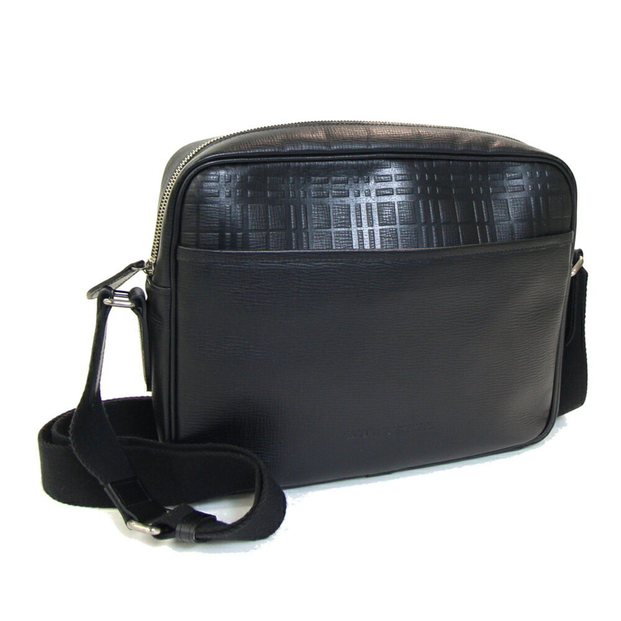 Burberry Burberry Shoulder Bag Black Leather Crossbody Nova Check Men's BURBERRY Size ONE SIZE - 1 Thumbnail