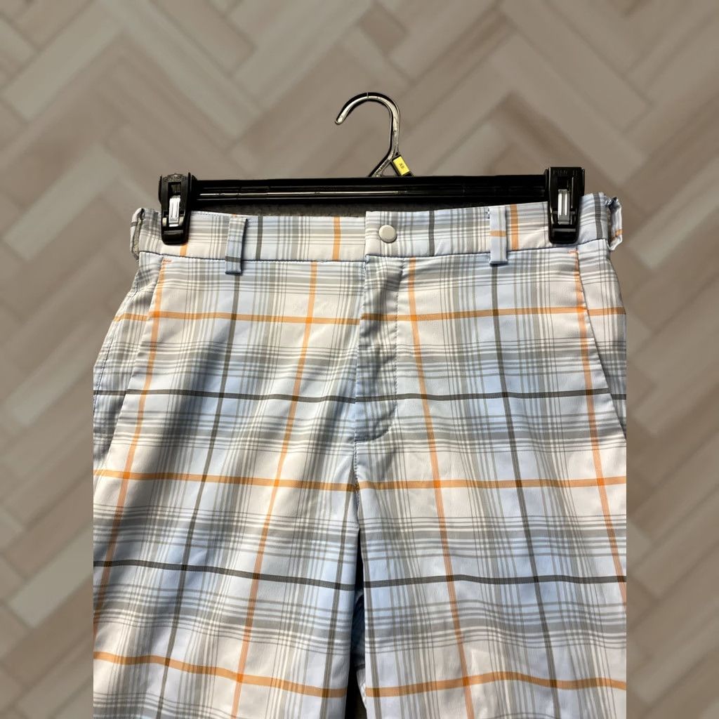 Nike Nike Dri-Fit Golf Shorts Mens 28 Blue Orange Plaid Athletic Moisture Wicking Elastic Waist Snap Closure Summer Activewear - Nike Dri-Fit Size US 28 / EU 44 - 1 Thumbnail