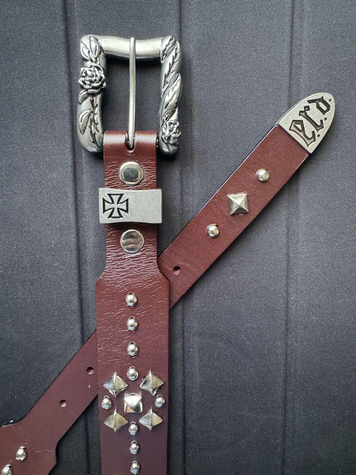 image of Enfants Riches Deprimes Enfants Riches Déprimés Texas Serenade Belt in Bordeaux, Men's