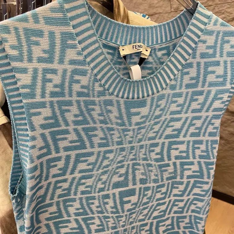 Fendi Fendi Slim Twist Double F Blue Knit Dress Size XS / US 0-2 / IT 36-38 - 3 Thumbnail