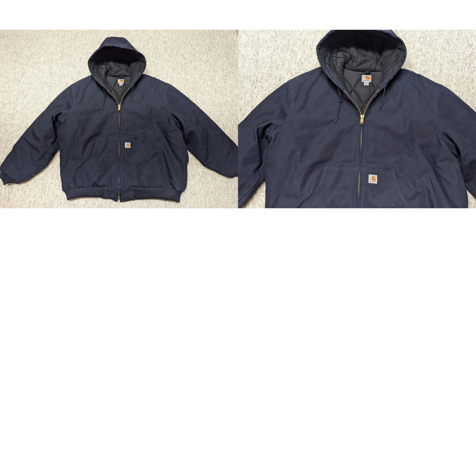 Carhartt VINTAGE Carhartt Jacket 3XL Navy Blue Hooded Coat Y2K Quilt Duck Cotton USA Made Mens Size US XXL / EU 58 / 5 - 8 Thumbnail